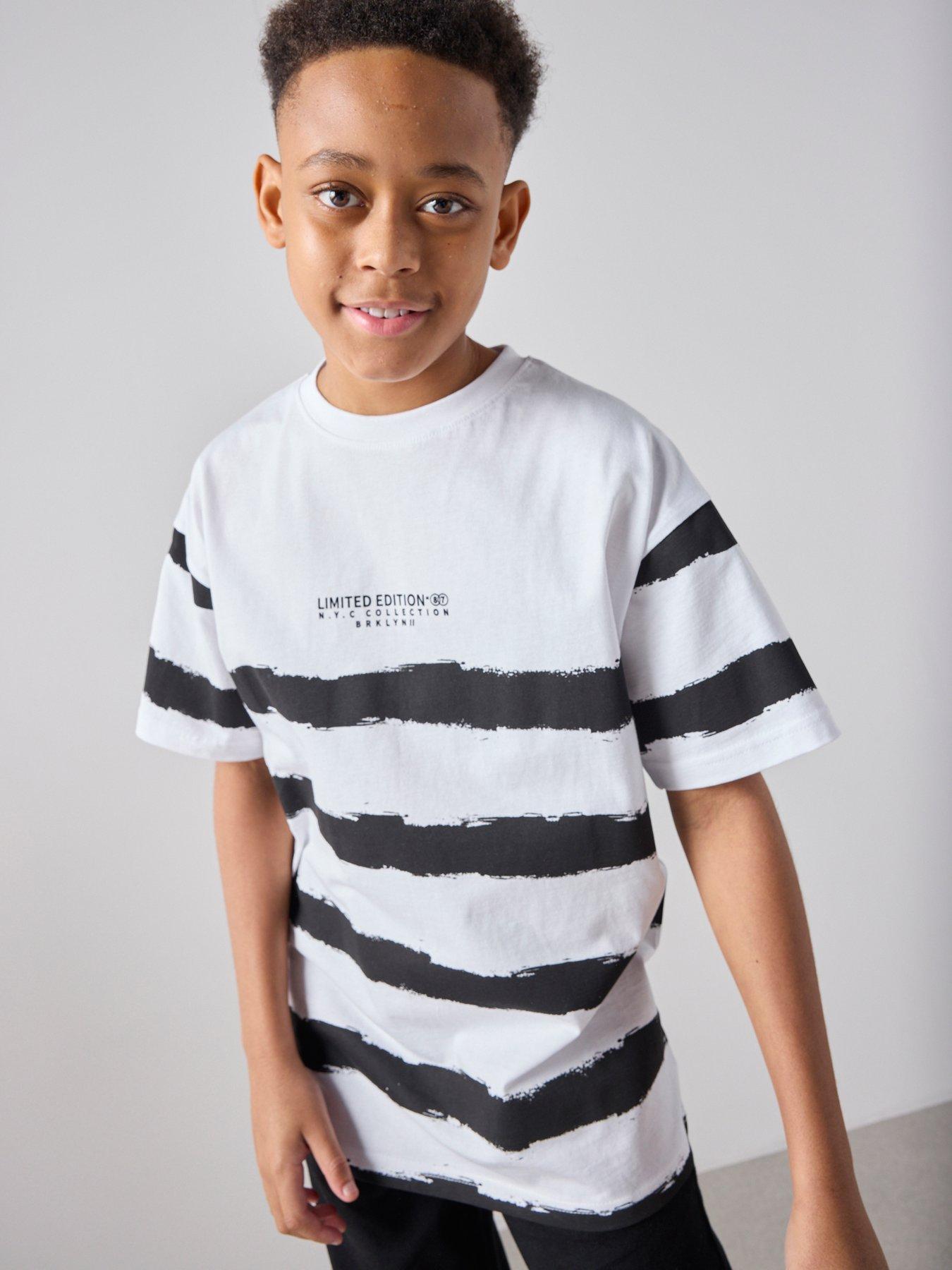 The Very Collection Boys Tie Dye Stripe T-Shirt - Multi