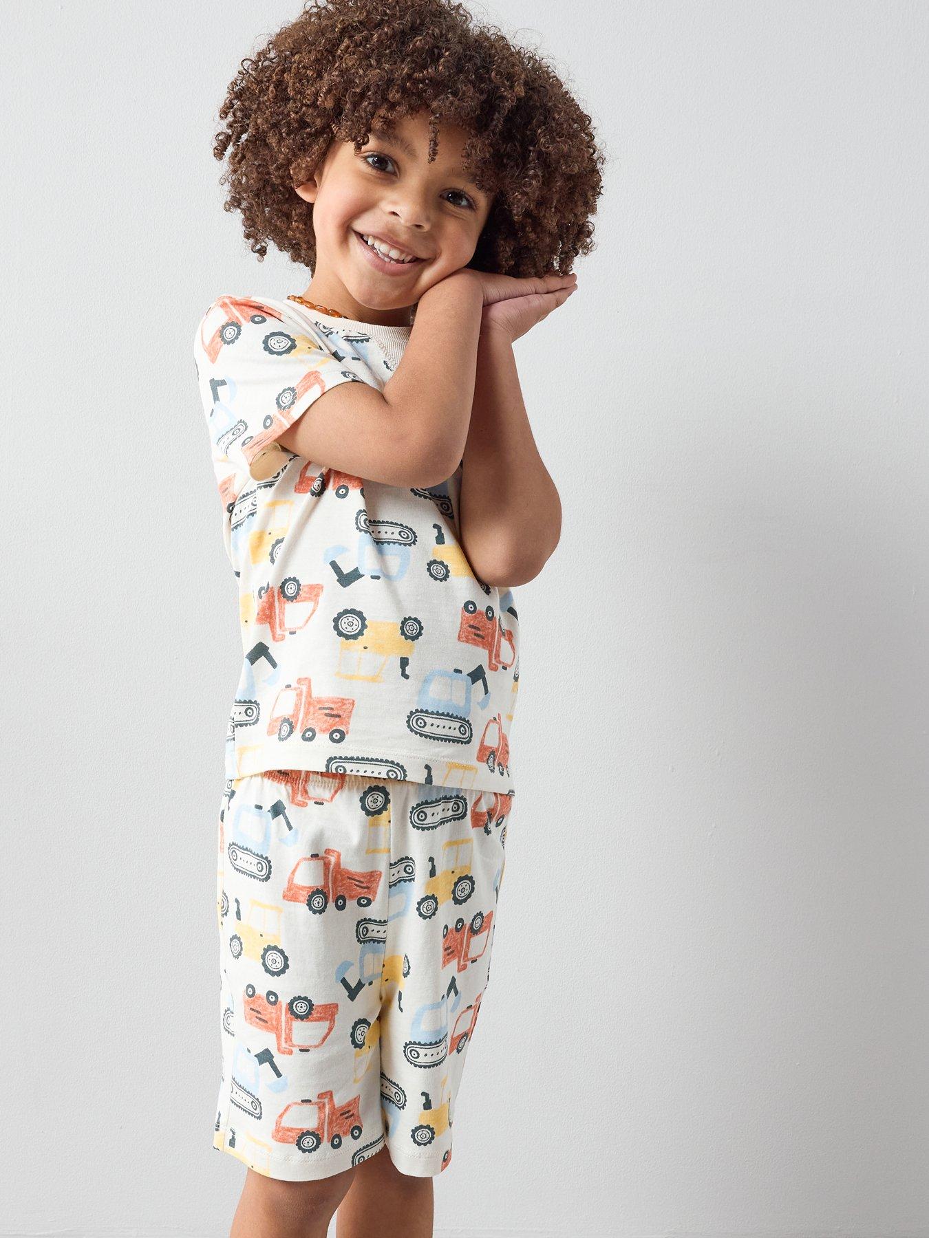 The Very Collection Boys Transport Print Shortie Pyjamas - Multi