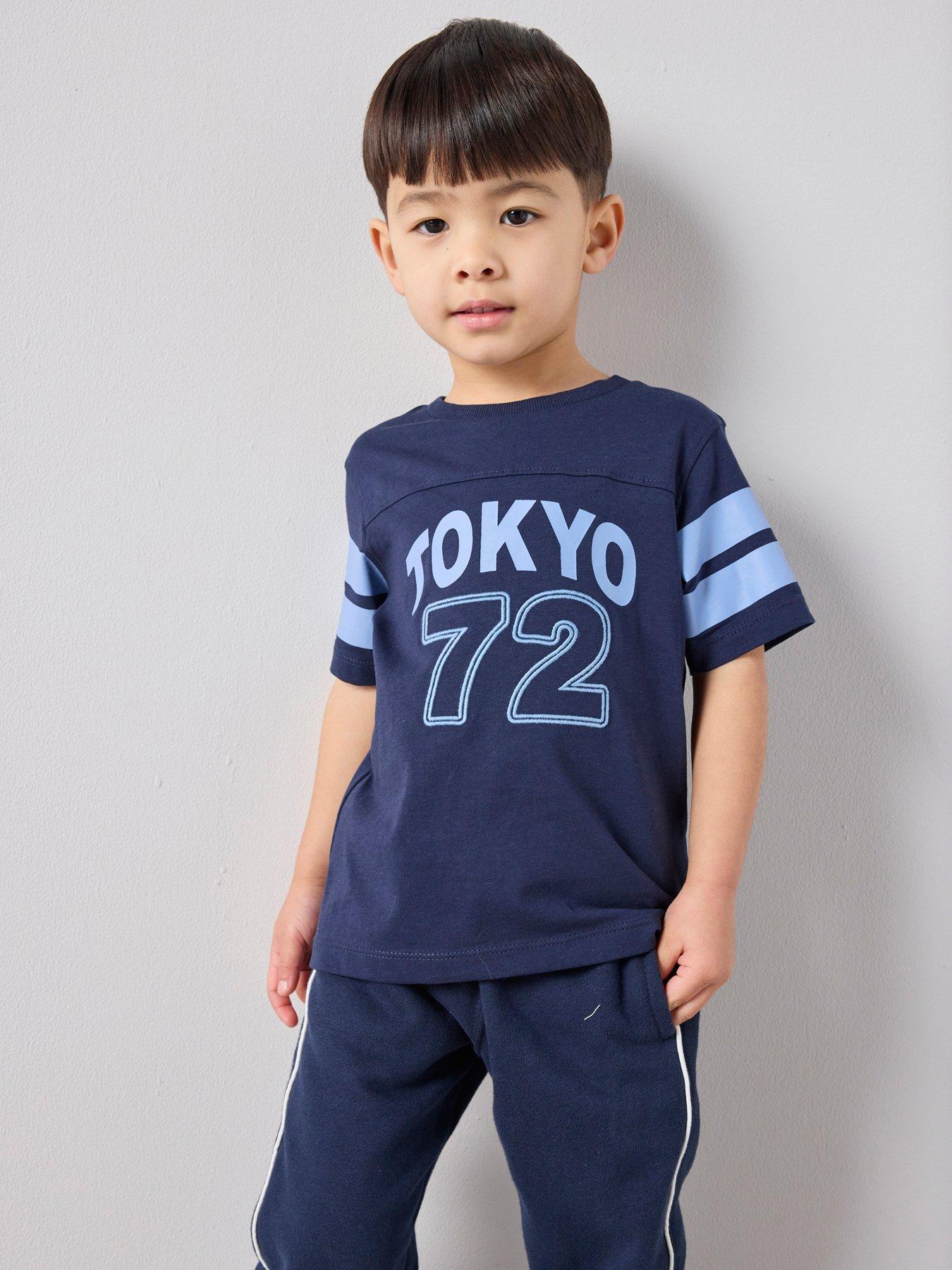 The Very Collection Boys Tokyo Varsity T-shirt - Blue