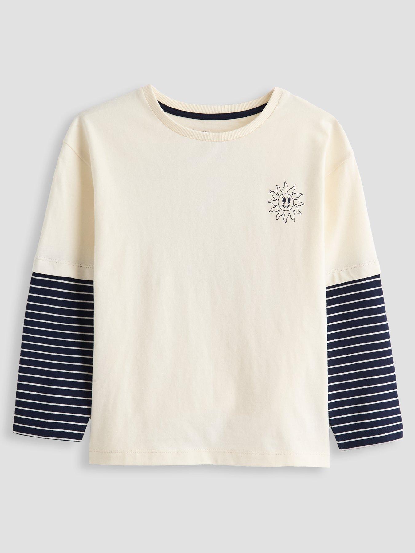 The Very Collection Boys Stripe Sleeve Back Graphic T-Shirt - Multi