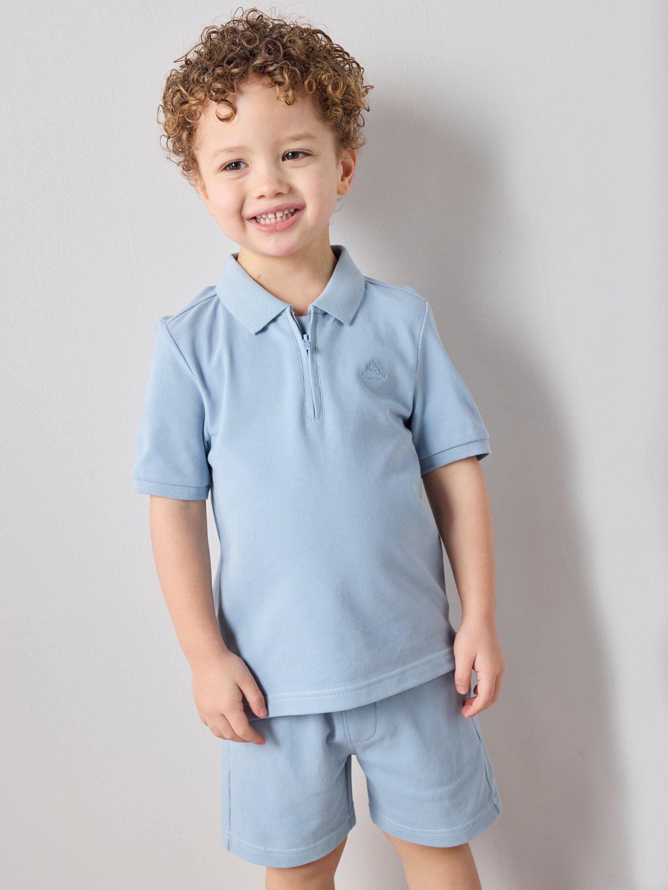 The Very Collection Boys Pique Polo T-Shirt  &  Short Set - Blue