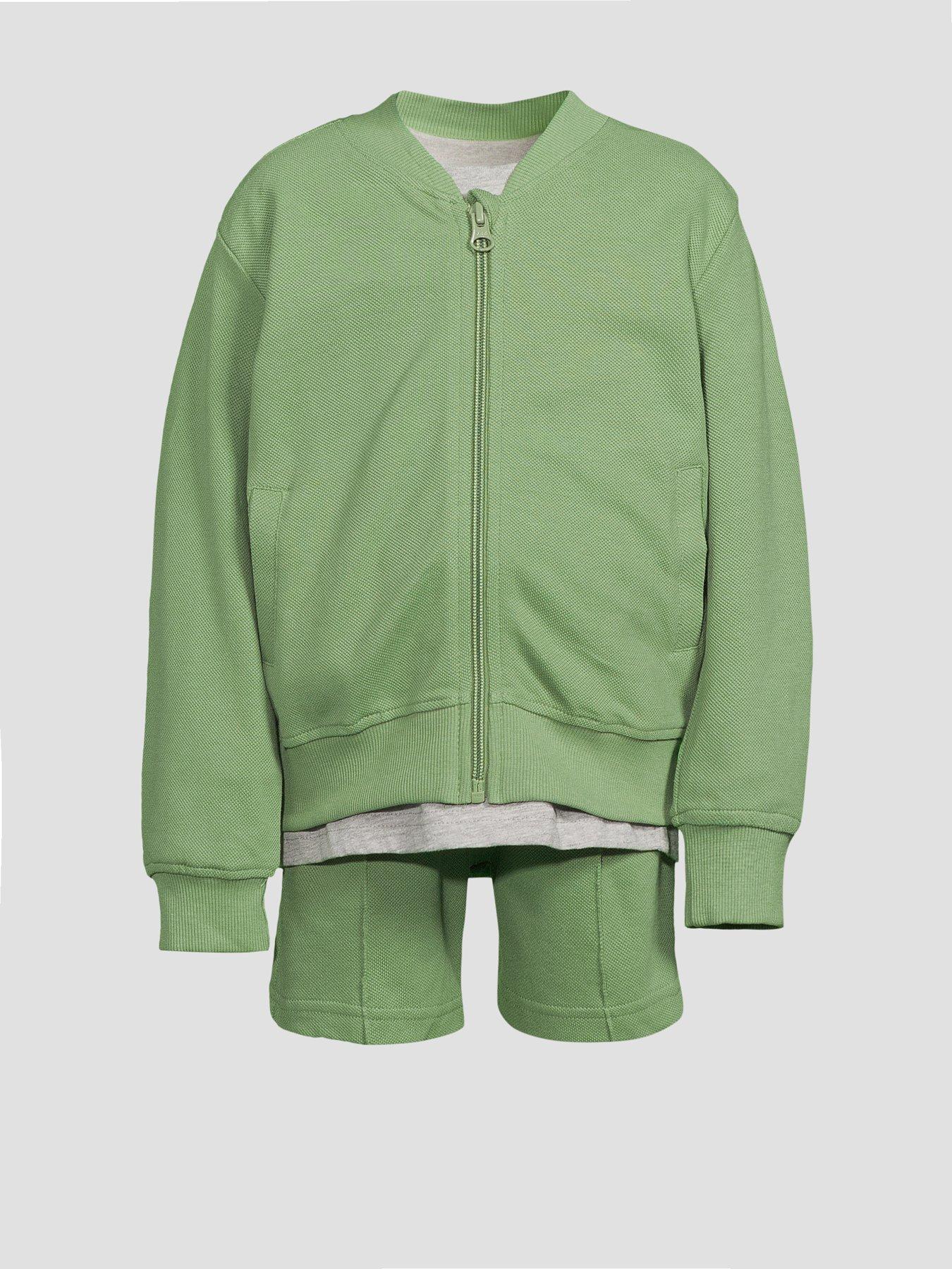 Image 7 of 7 of The Very Collection Boys 3 Piece Pique Jacket, Shorts and T-Shirt Set - Green