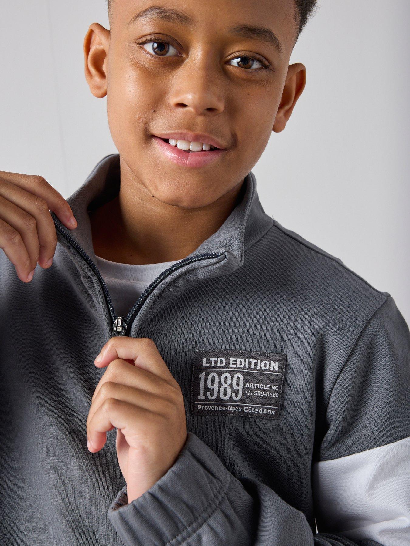 Image 5 of 7 of The Very Collection Boys Half Zip Sweatshirt - Grey