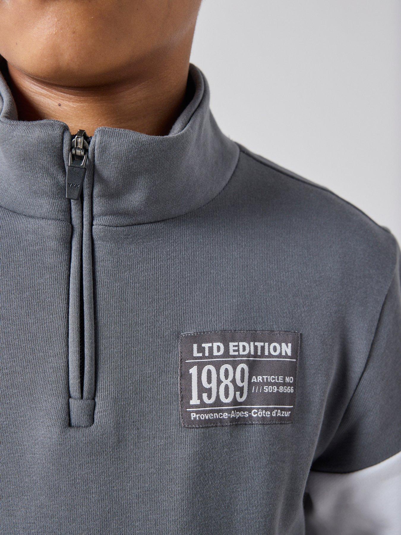 Image 6 of 7 of The Very Collection Boys Half Zip Sweatshirt - Grey