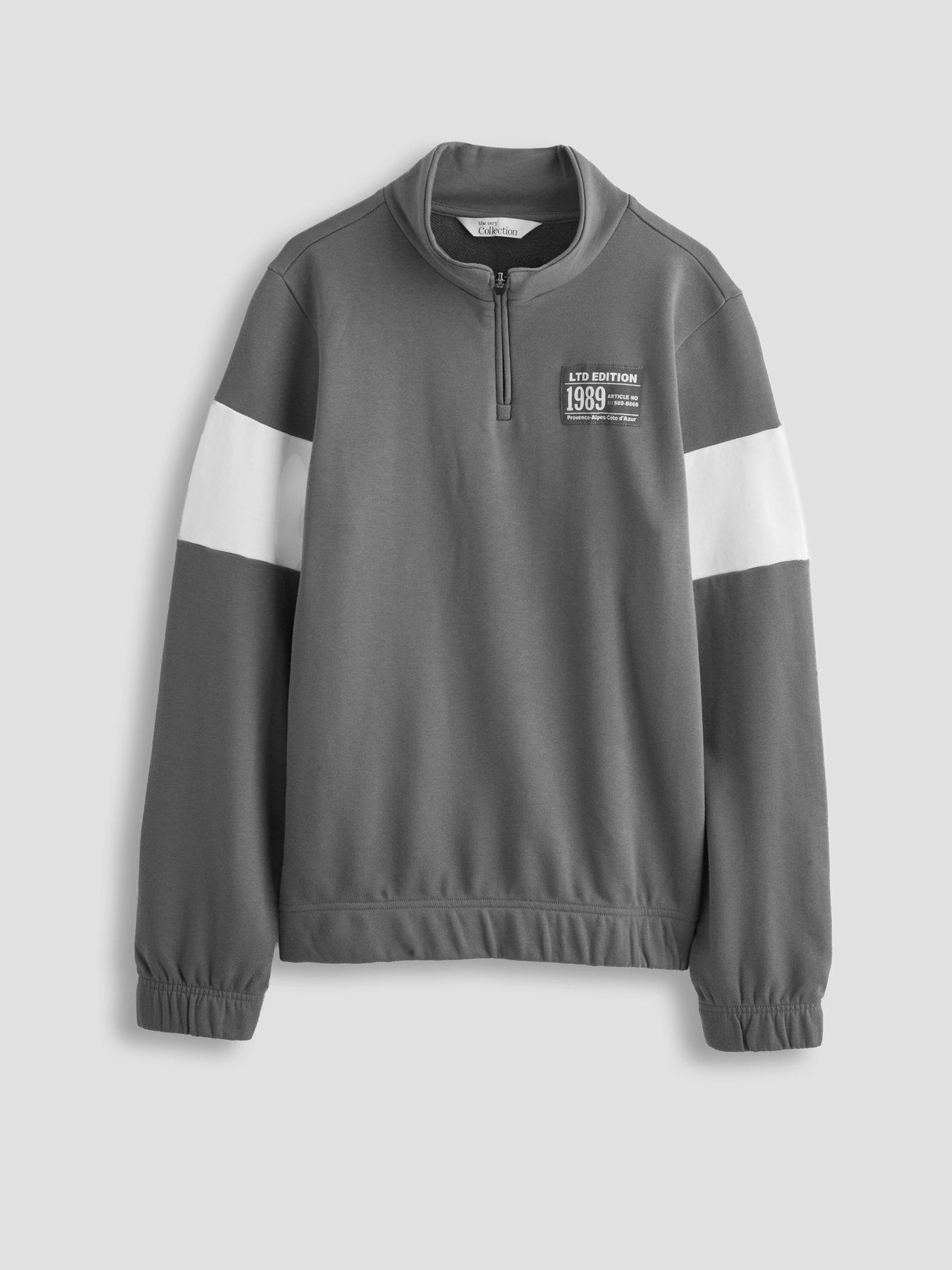 Image 7 of 7 of The Very Collection Boys Half Zip Sweatshirt - Grey