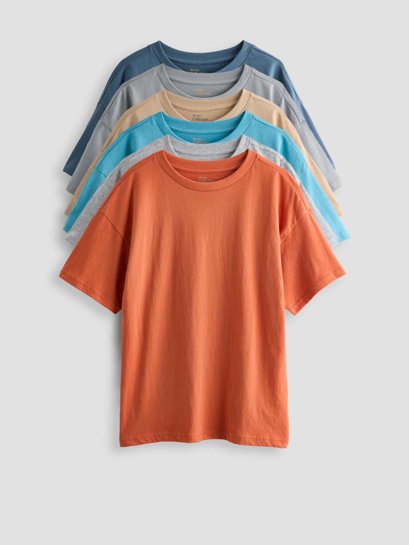 The Very Collection Boys 6 Pack Plain T-shirts - Multi