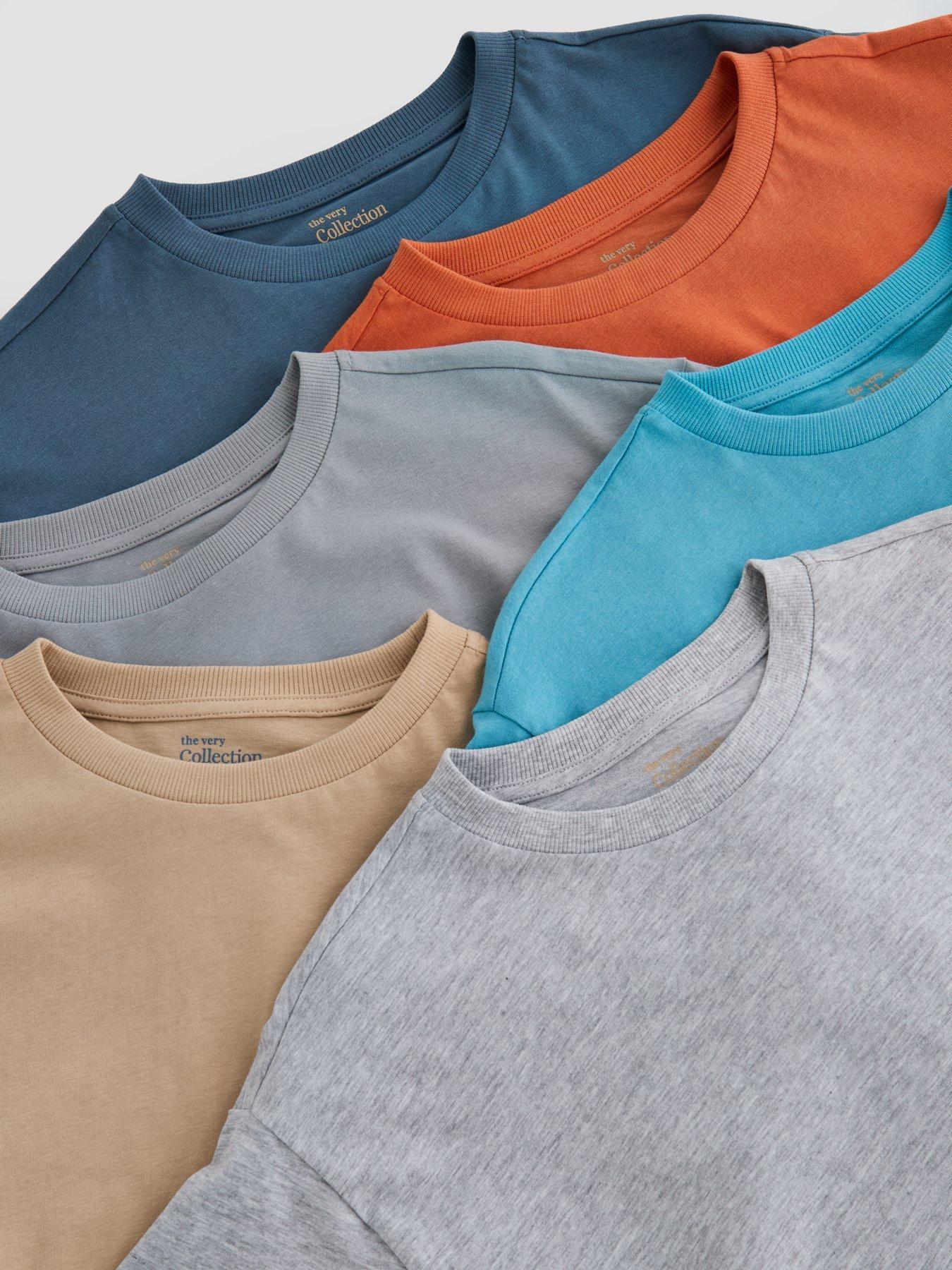  image of the-very-collection-boys-6-pack-plain-t-shirts-multi