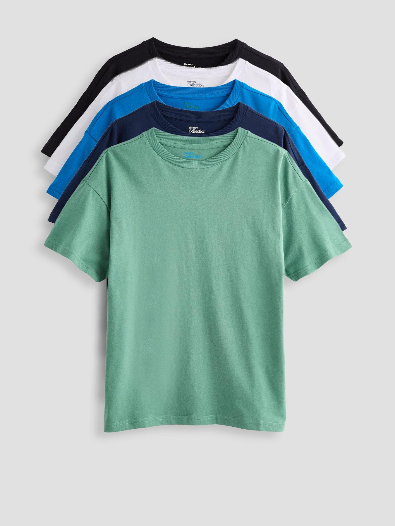 The Very Collection Boys 5 Pack Plain T-shirt - Multi