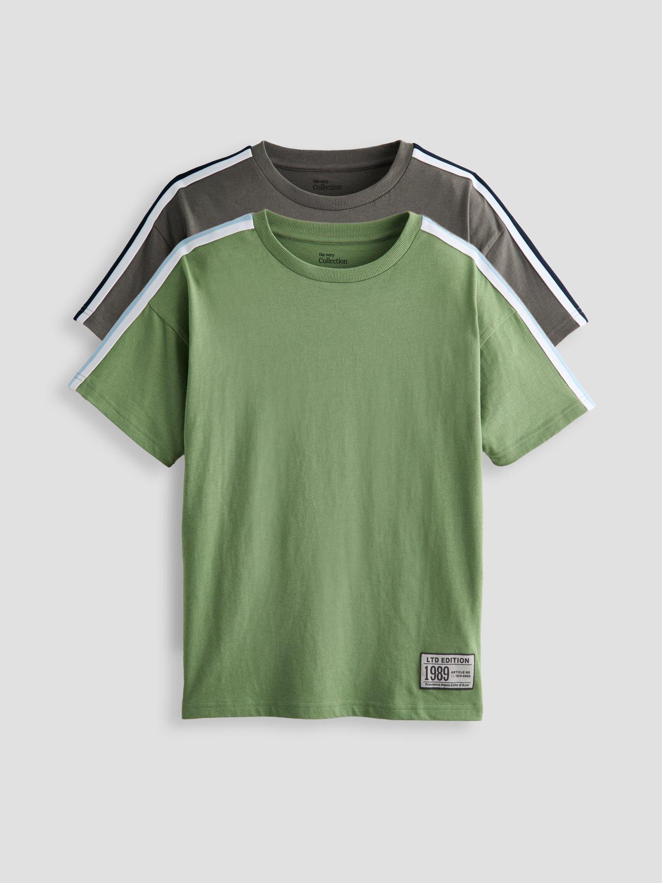 The Very Collection Boys 2 Pack Tape Sleeve Detail T-shirts - Multi