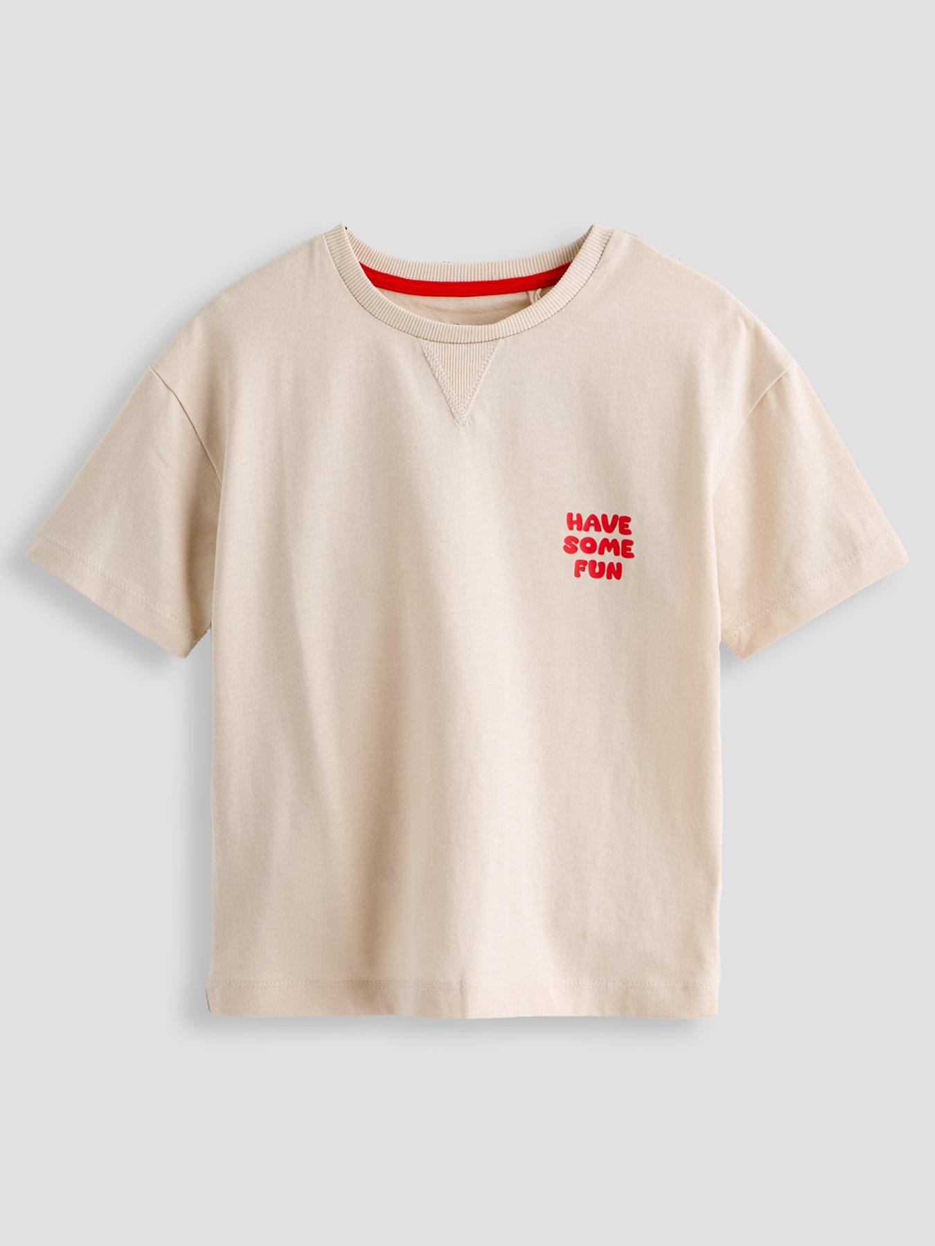 The Very Collection Boys Fun Shape Graphic Back Print Short Sleeve T-shirt - Grey