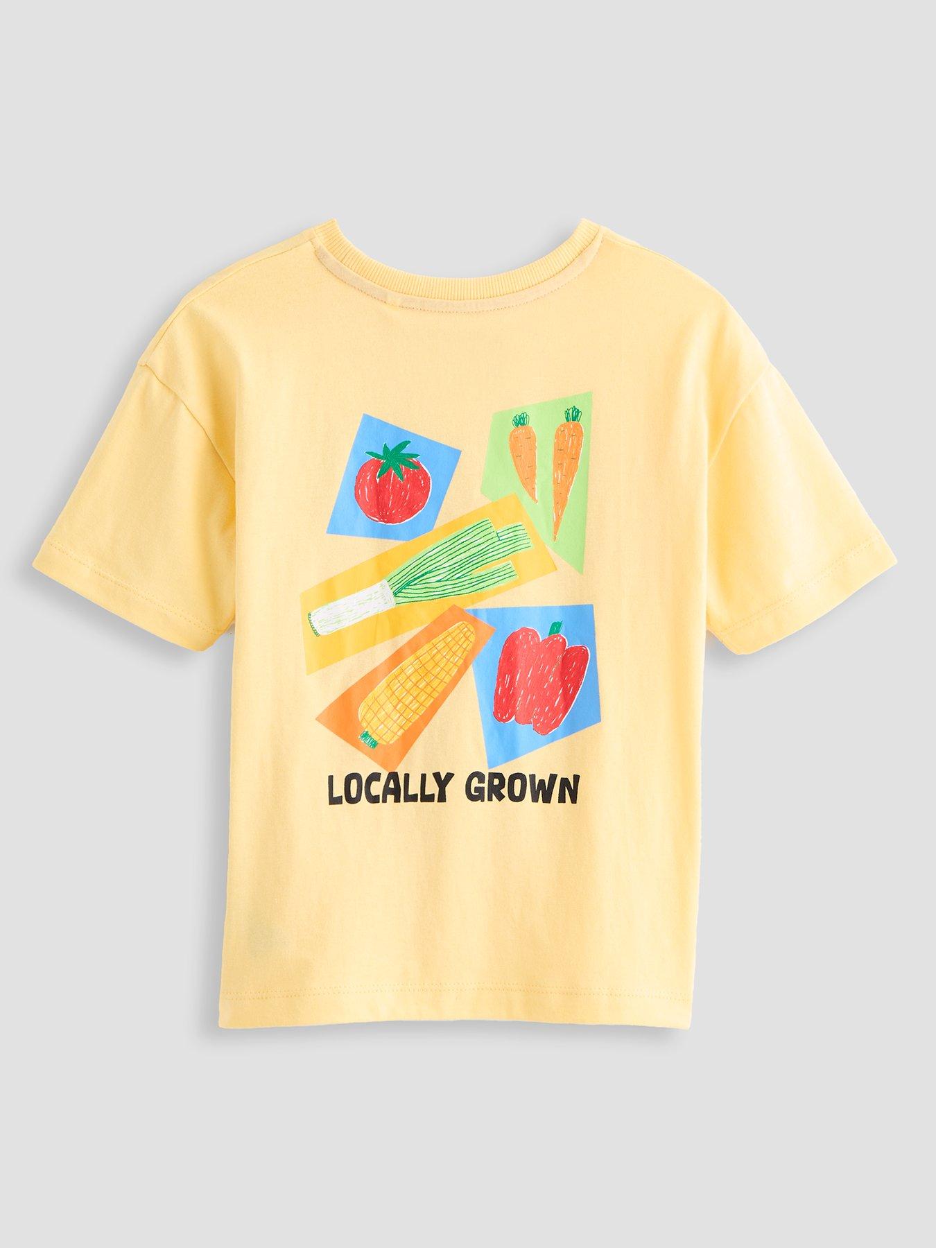 Image 1 of 4 of The Very Collection Boys Fun Fruit Back Graphic Short Sleeve T-shirt - Orange