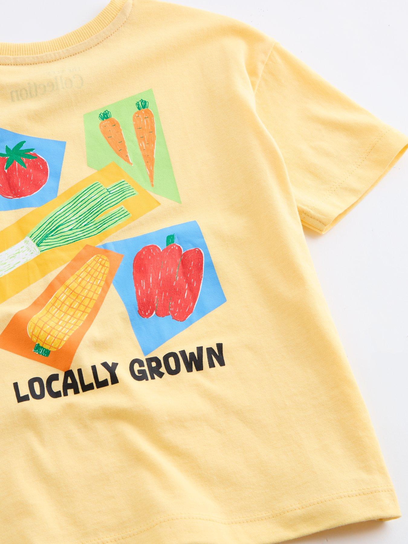 Image 3 of 4 of The Very Collection Boys Fun Fruit Back Graphic Short Sleeve T-shirt - Orange