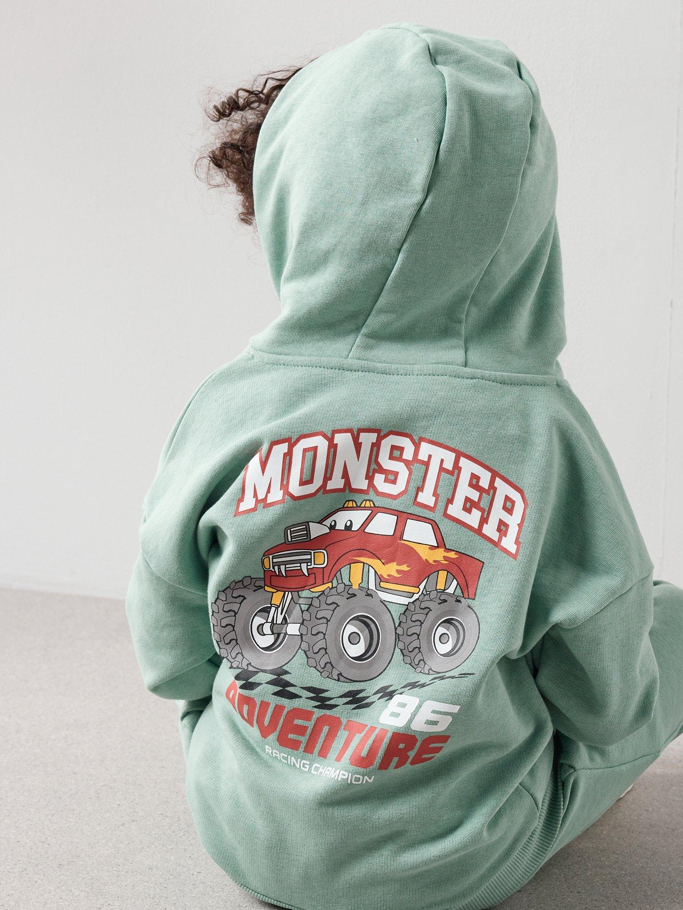 the-very-collection-boys-truck-back-print-hoodie-green