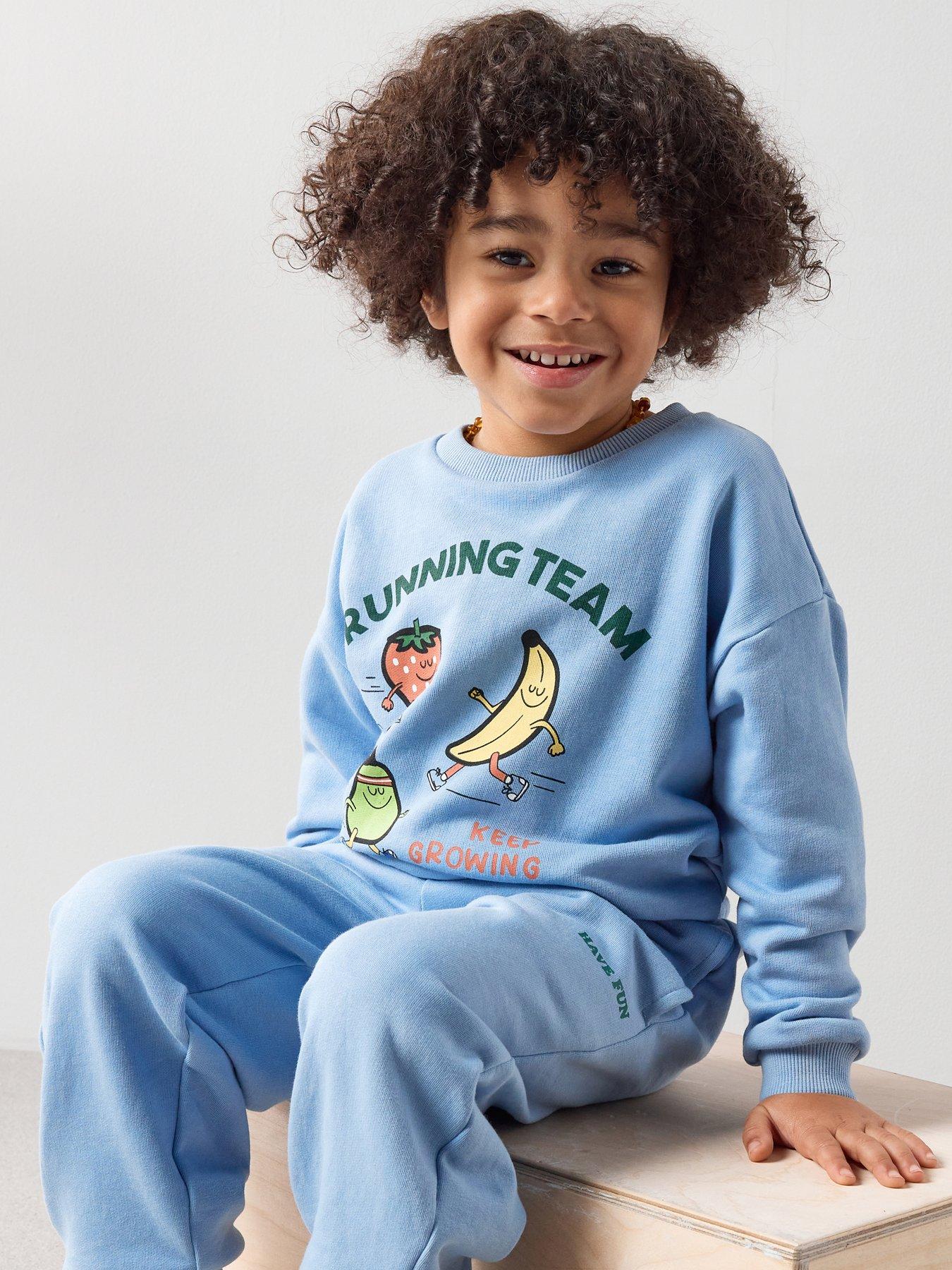 The Very Collection Boys Fruit Running Team Sweatshirt - Blue