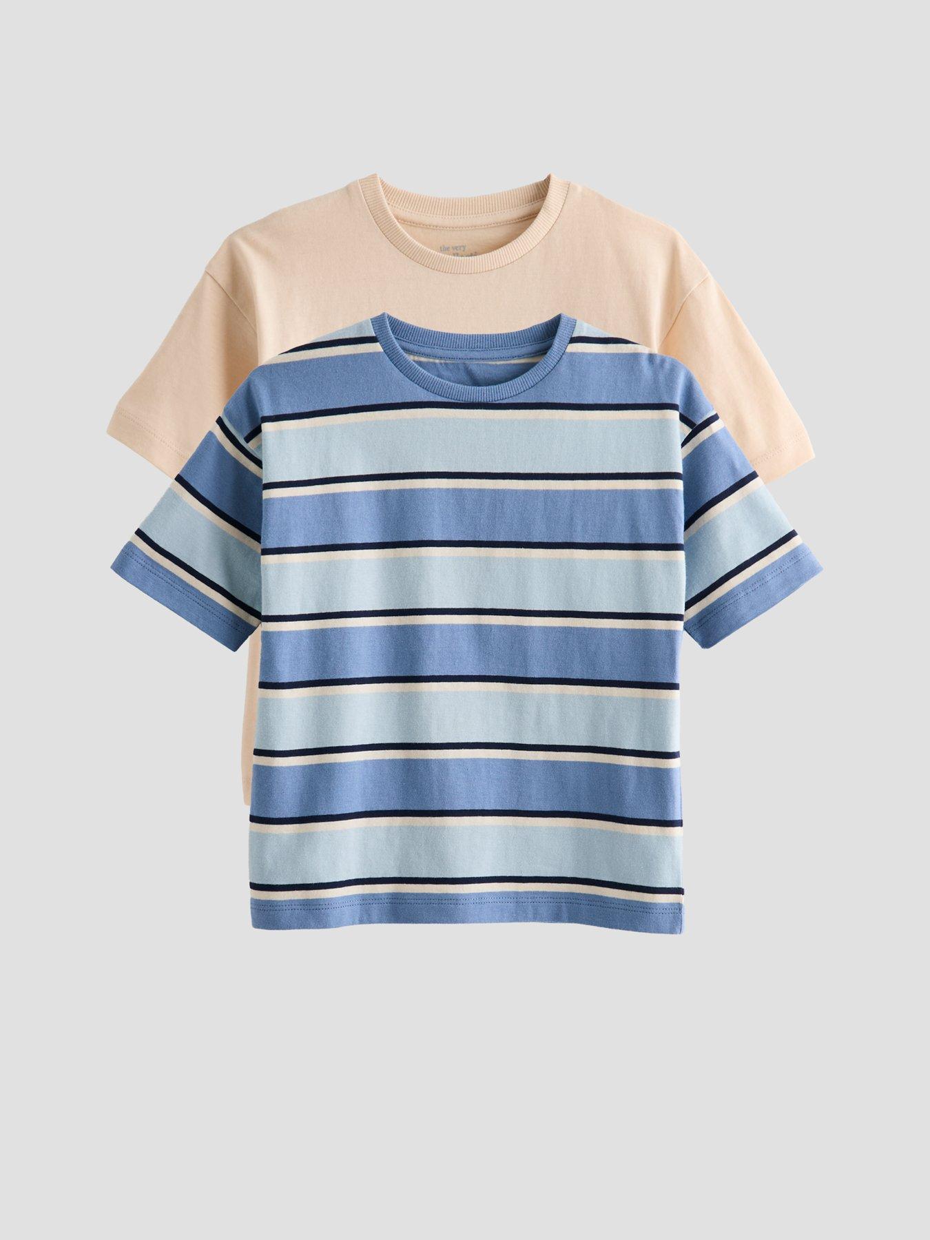 The Very Collection Boys 2 Pack Tiger Stripe T-shirts - Blue