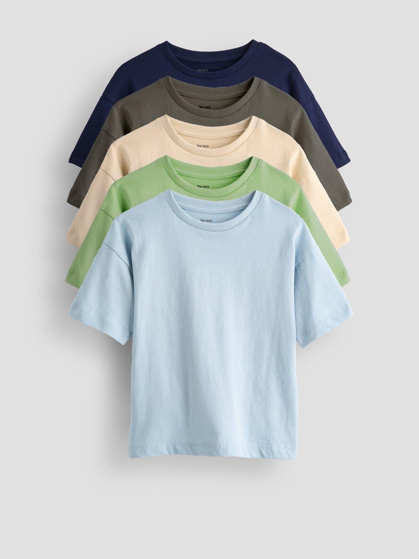 Image 1 of 4 of The Very Collection Boys 5 Pack Interlock Short Sleeve T-shirts - Multi