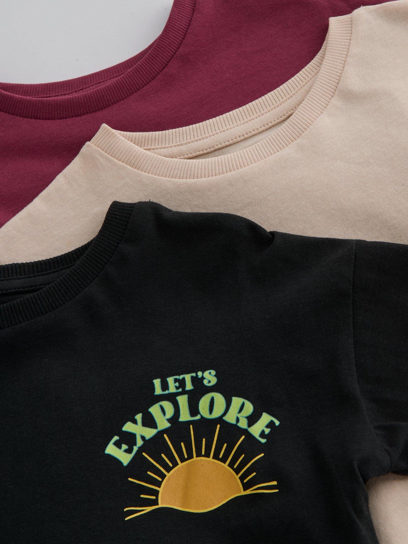Image 5 of 5 of The Very Collection Boys 3 Pack Back Graphic Explore Short Sleeve T-Shirts - Multi