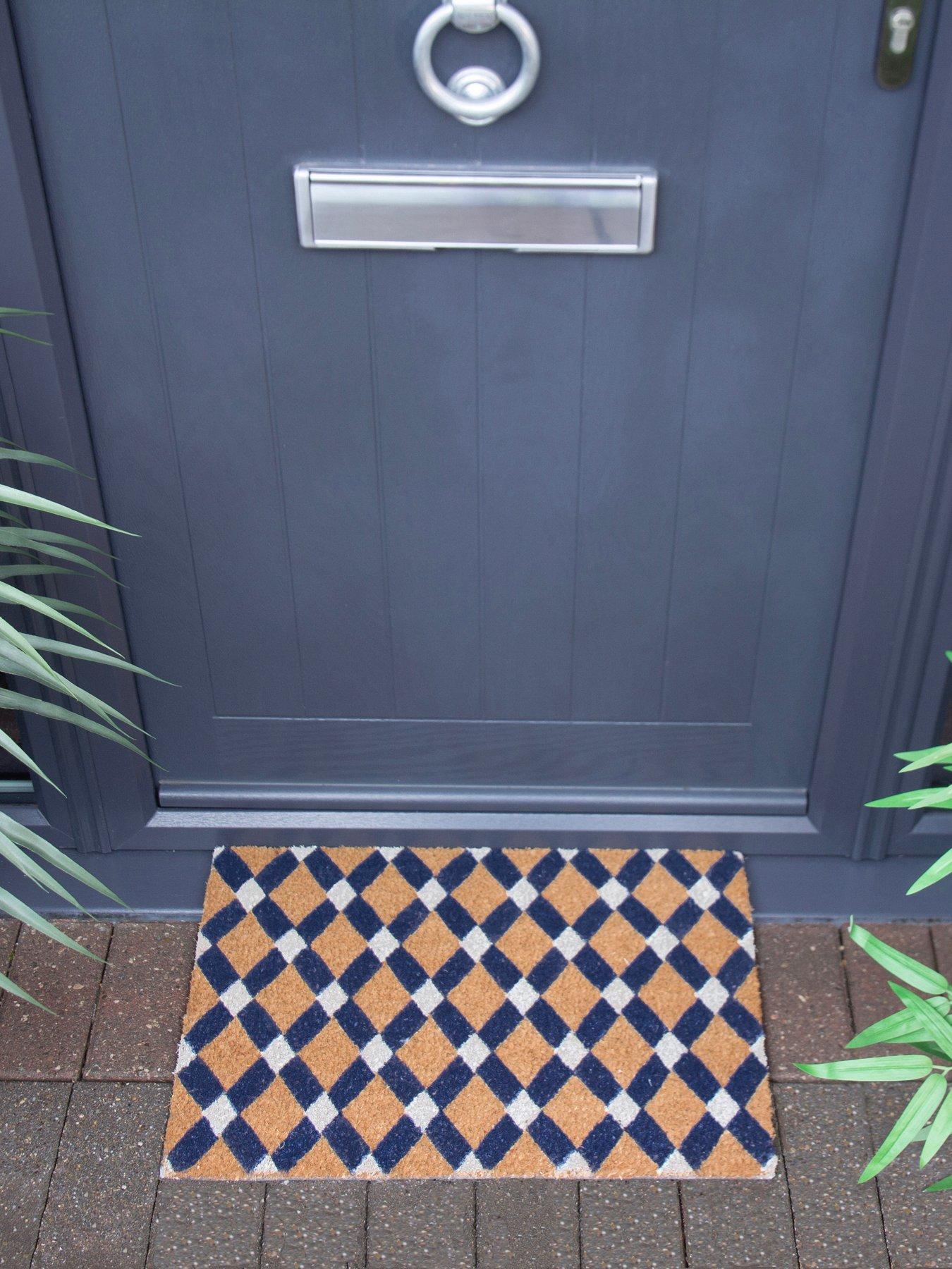 ARTHOUSE Astley Tile Printed Neutral Doormat  40x60cm