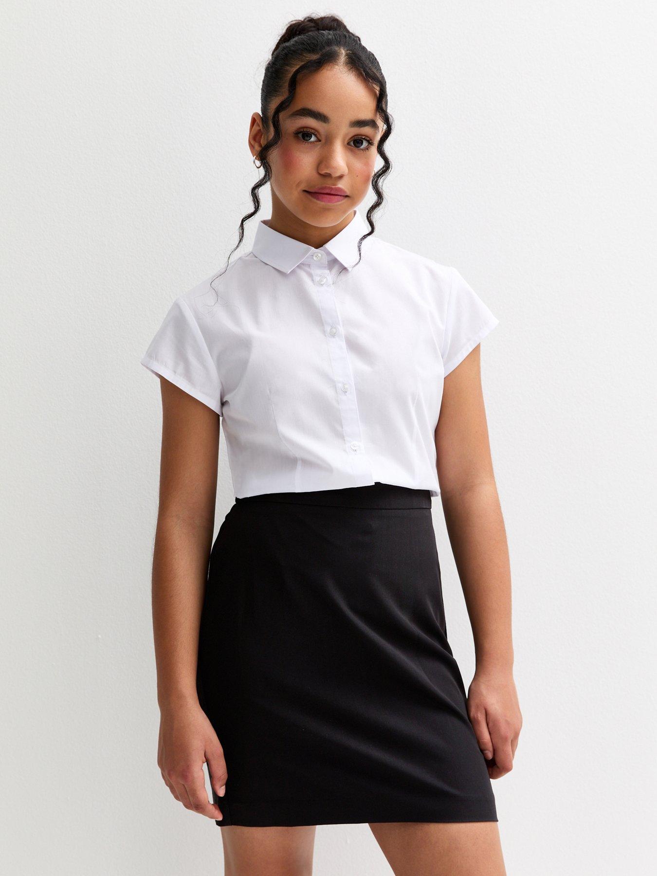 undefined Girls Adjustable Waist School Skirt - Black
