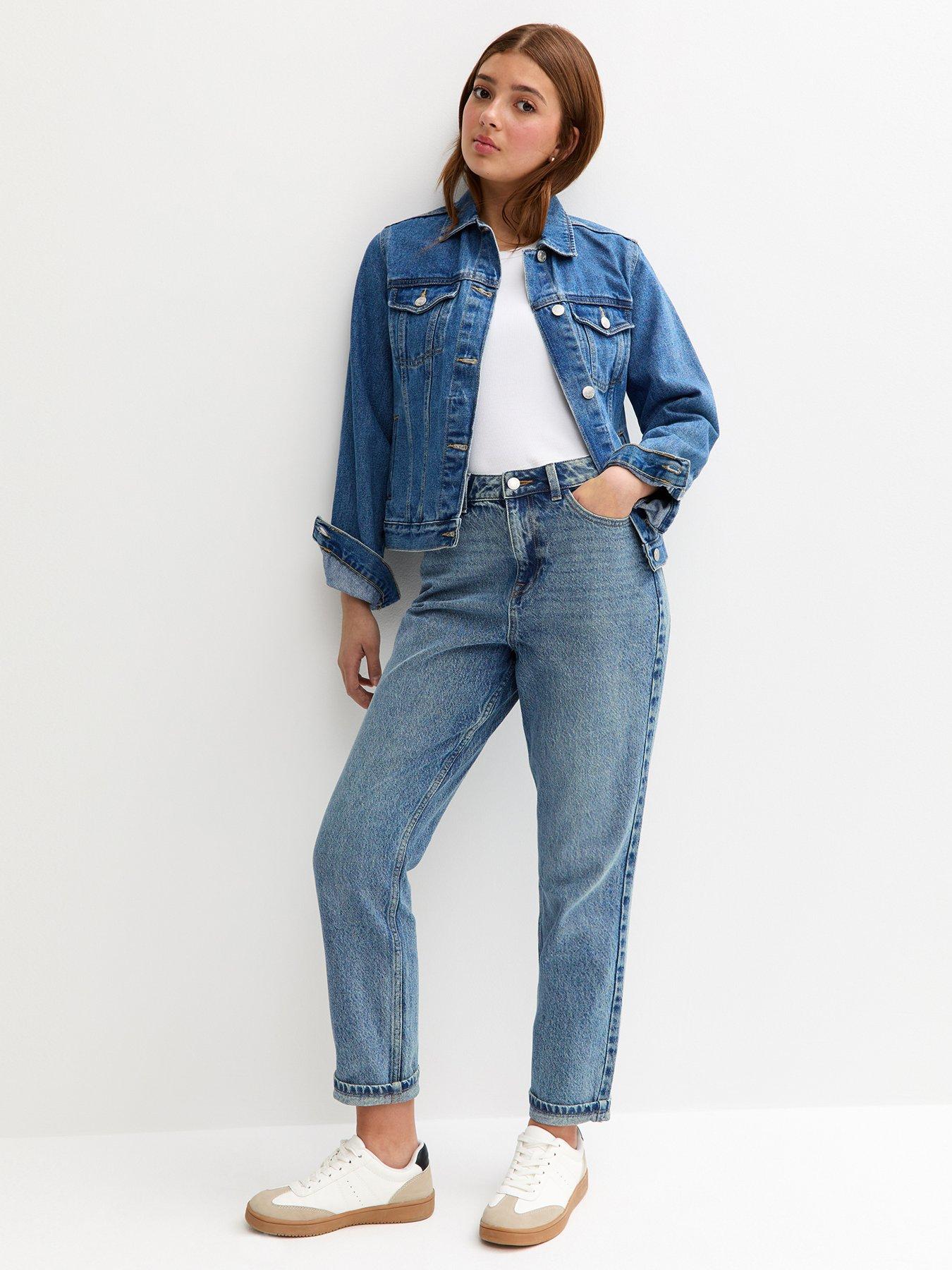 undefined Girls Mom Jeans - Blue