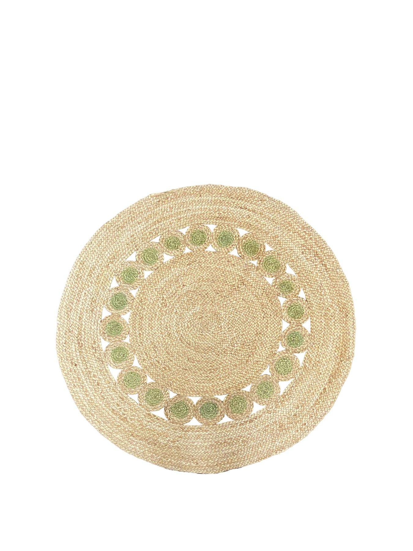 Esselle Prestwich Circle Hand Braided Olive Rug 140D