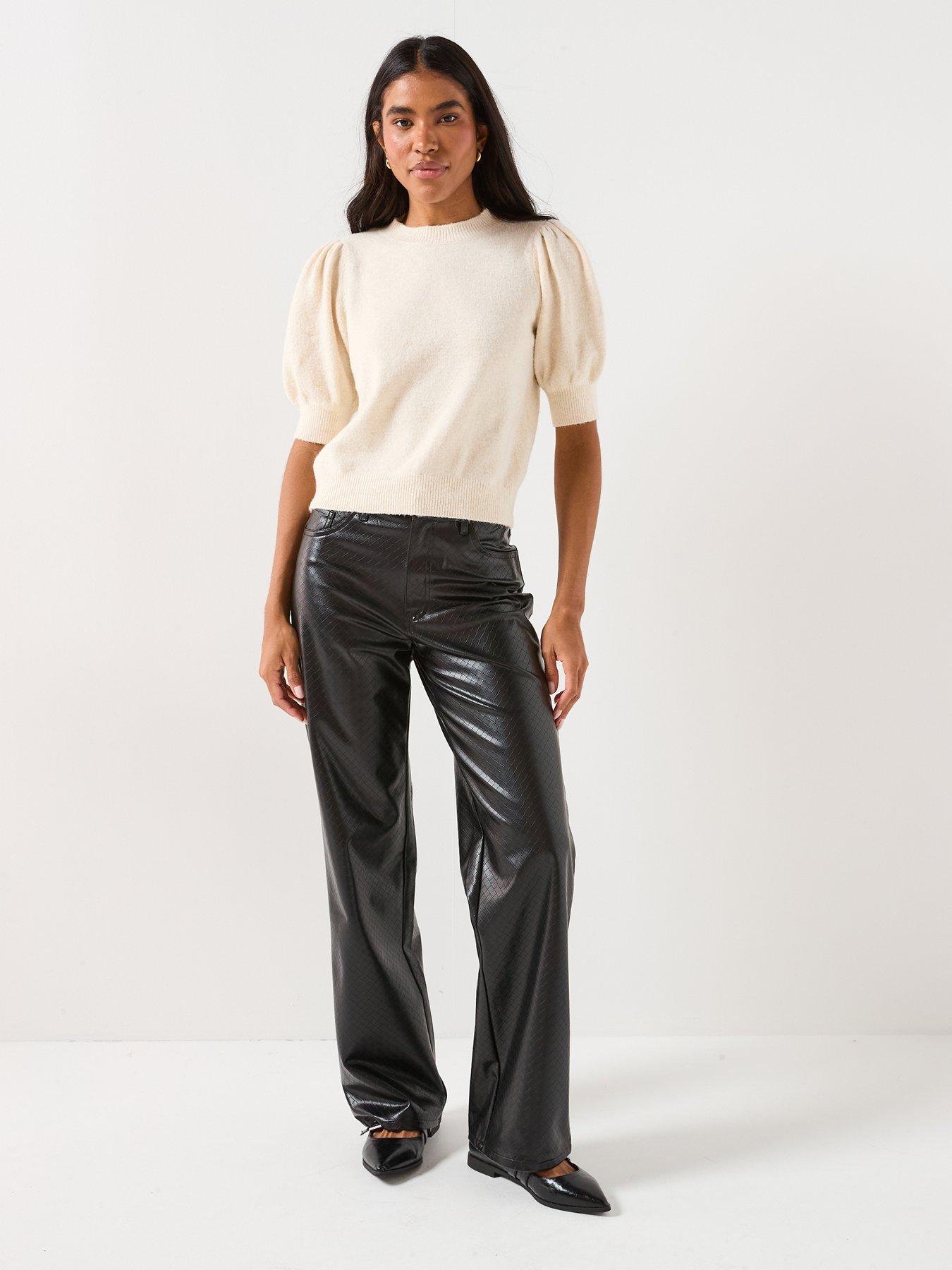  image of vero-moda-24-o-neck-short-sleeve-jumper-cream