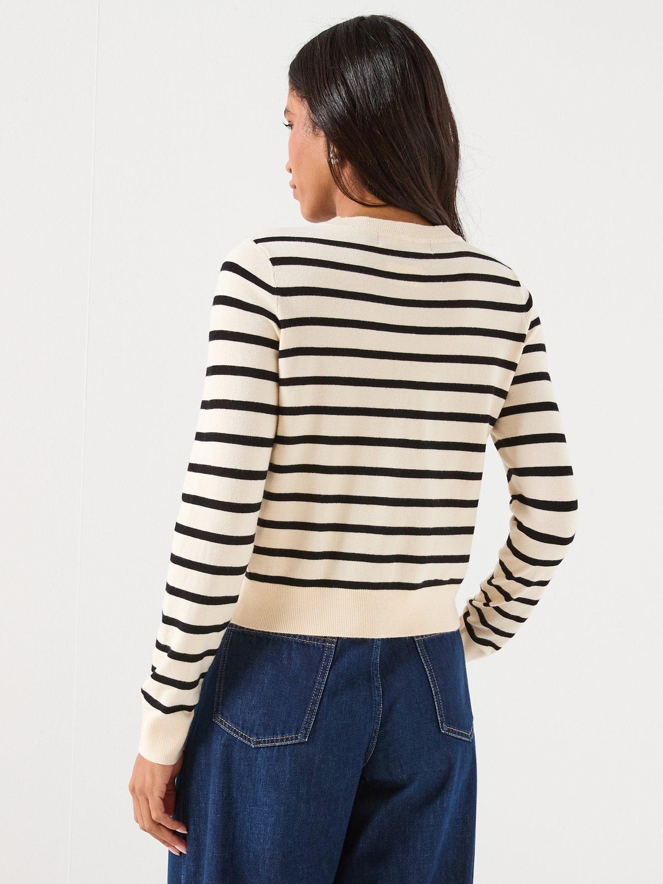 stillFront image of vero-moda-saba-plain-long-sleeve-o-neck-cardigan-stripe-multi