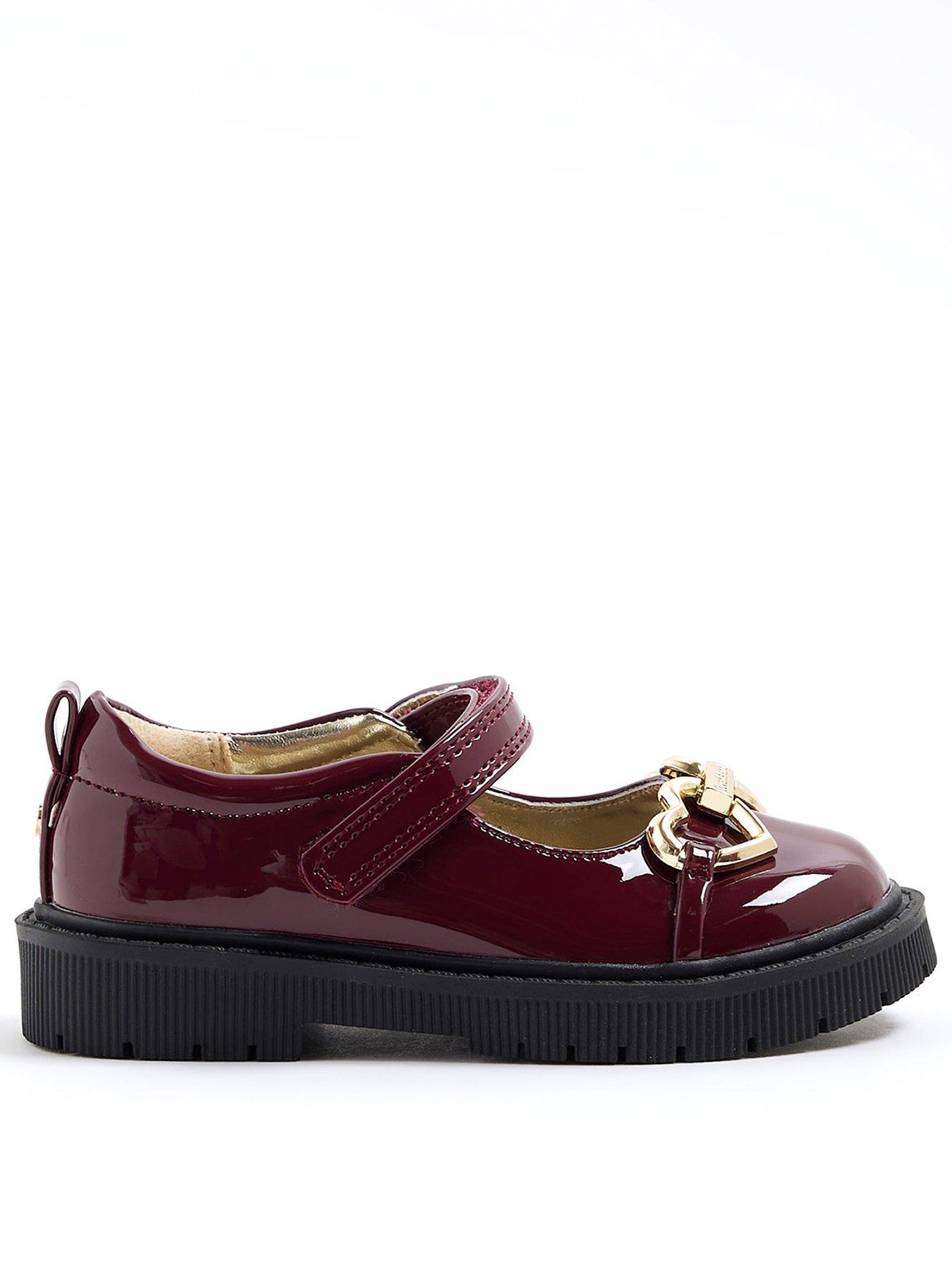 undefined Girls Heart Snaffle Mary Jane Shoe - Red