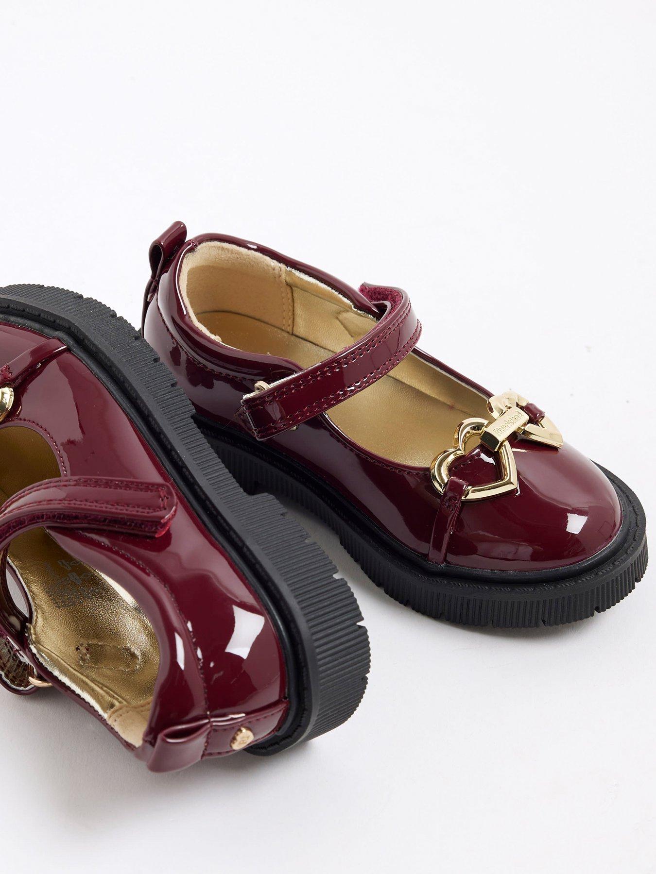 Image 5 of 5 of River Island Mini Girls Heart Snaffle Mary Jane Shoe - Red
