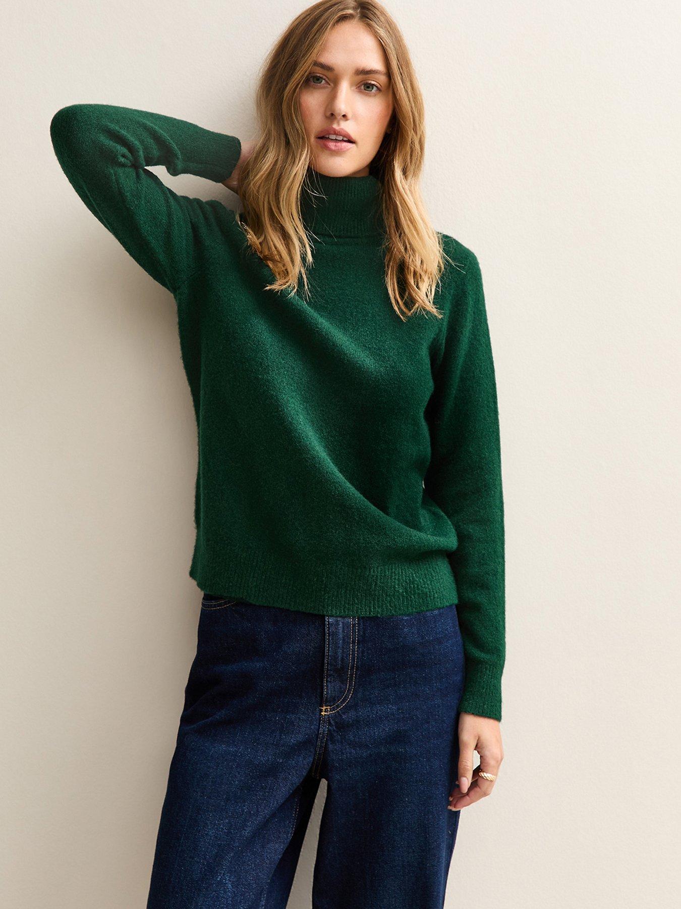 new-look-dark-green-roll-neck-jumper