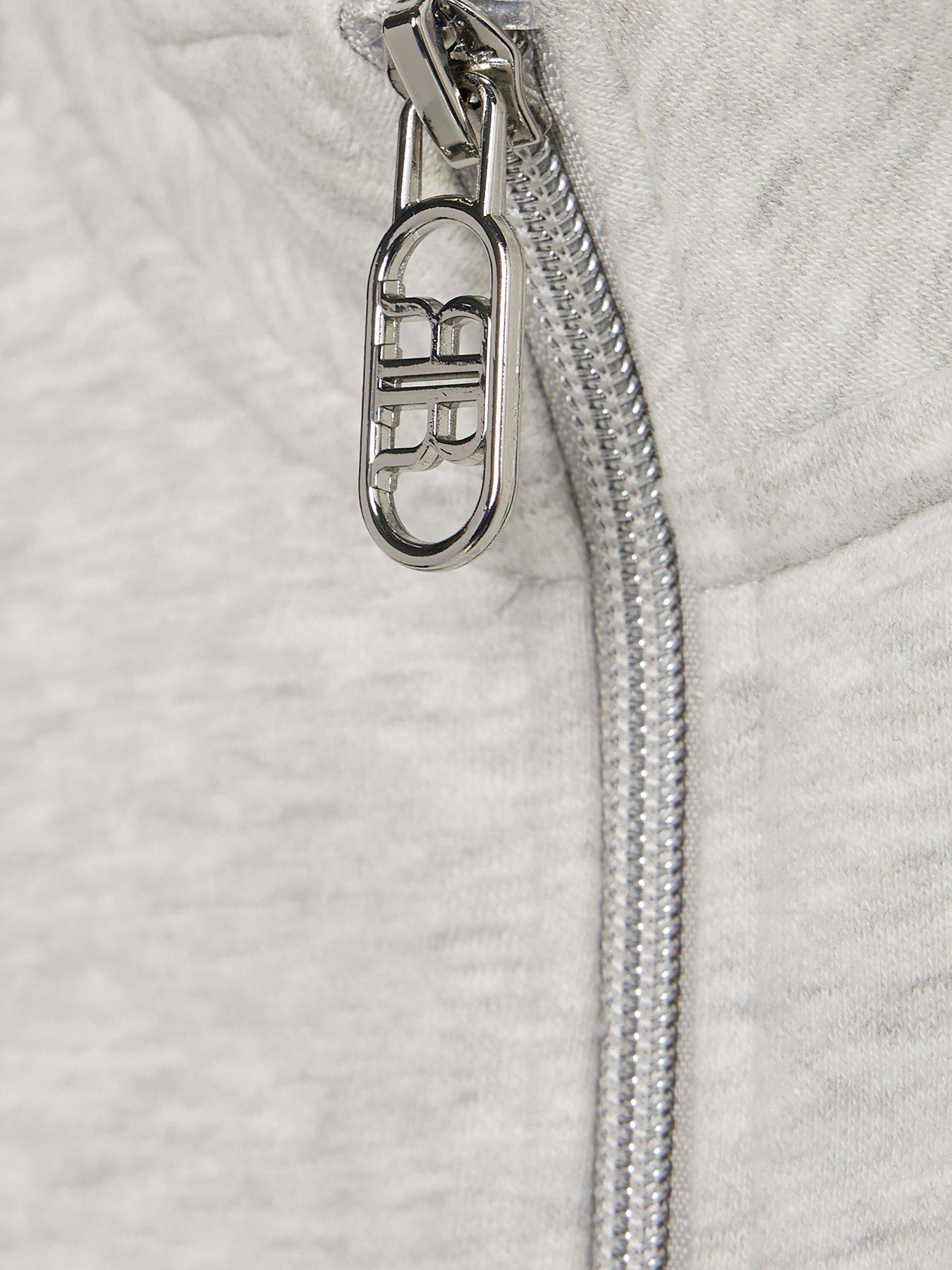  image of river-island-older-girls-waistband-bomber-jacket-grey