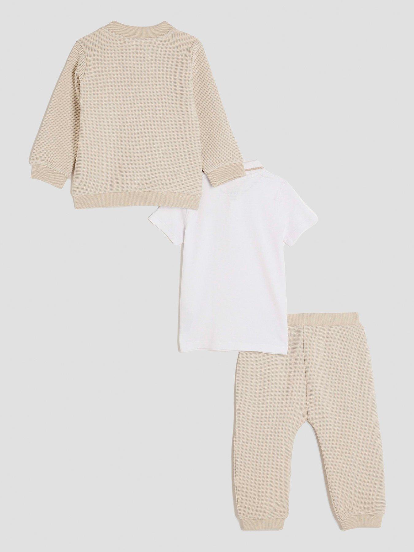 back image of river-island-baby-boys-3-piece-bomber-jacket-set-beige