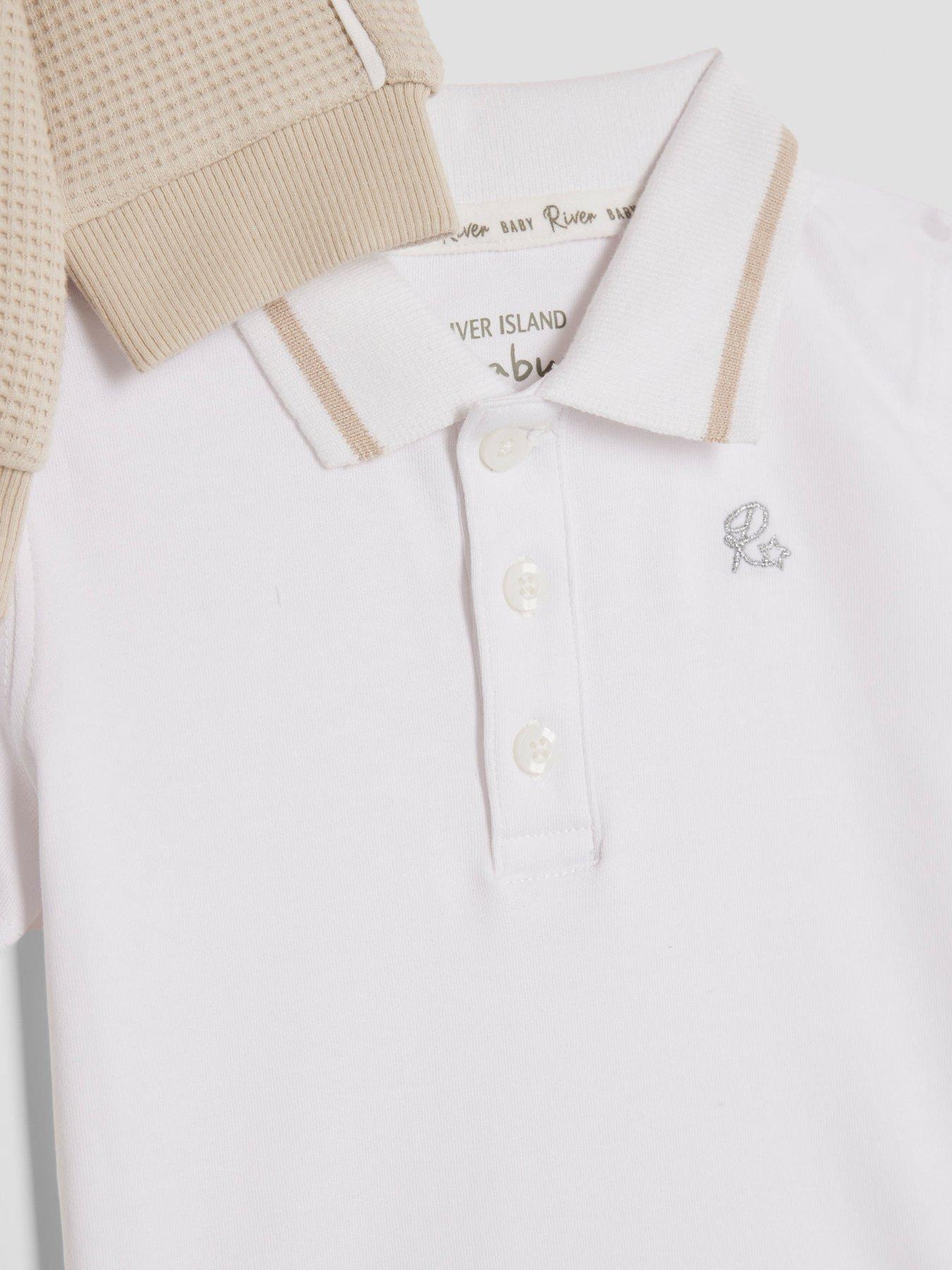  image of river-island-baby-boys-3-piece-bomber-jacket-set-beige