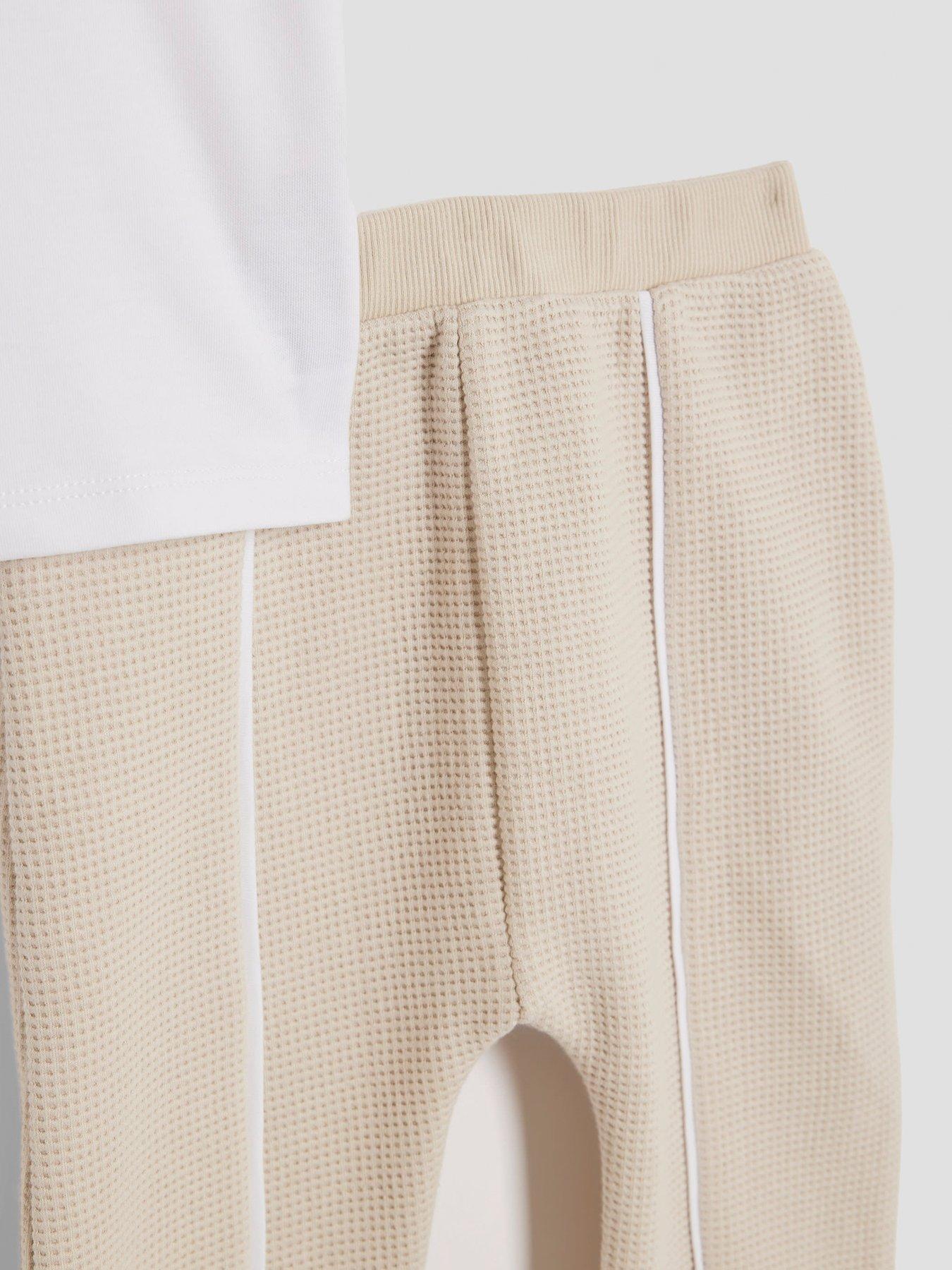  image of river-island-baby-boys-3-piece-bomber-jacket-set-beige