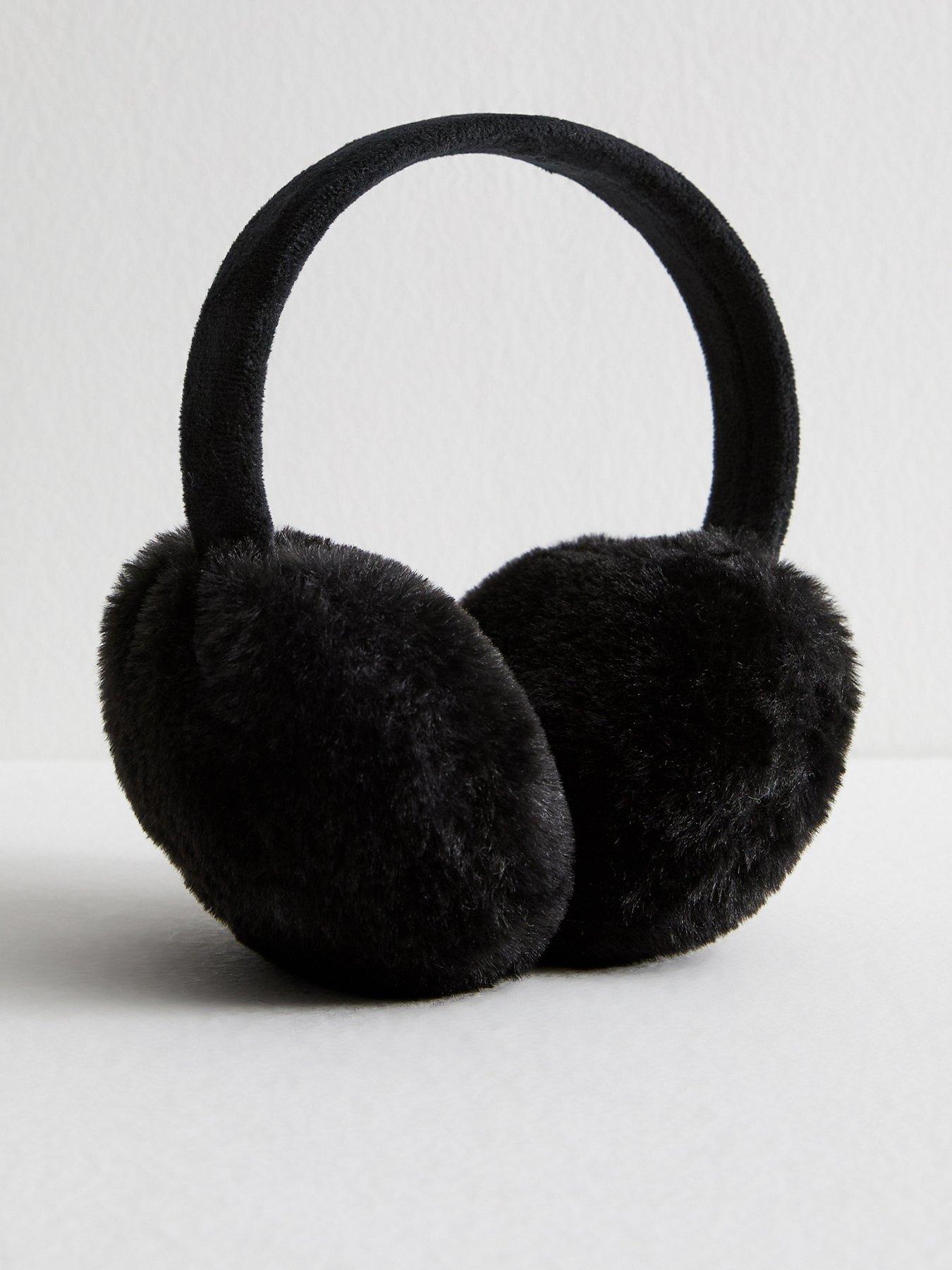 New Look Black Faux Fur Ear Muffs