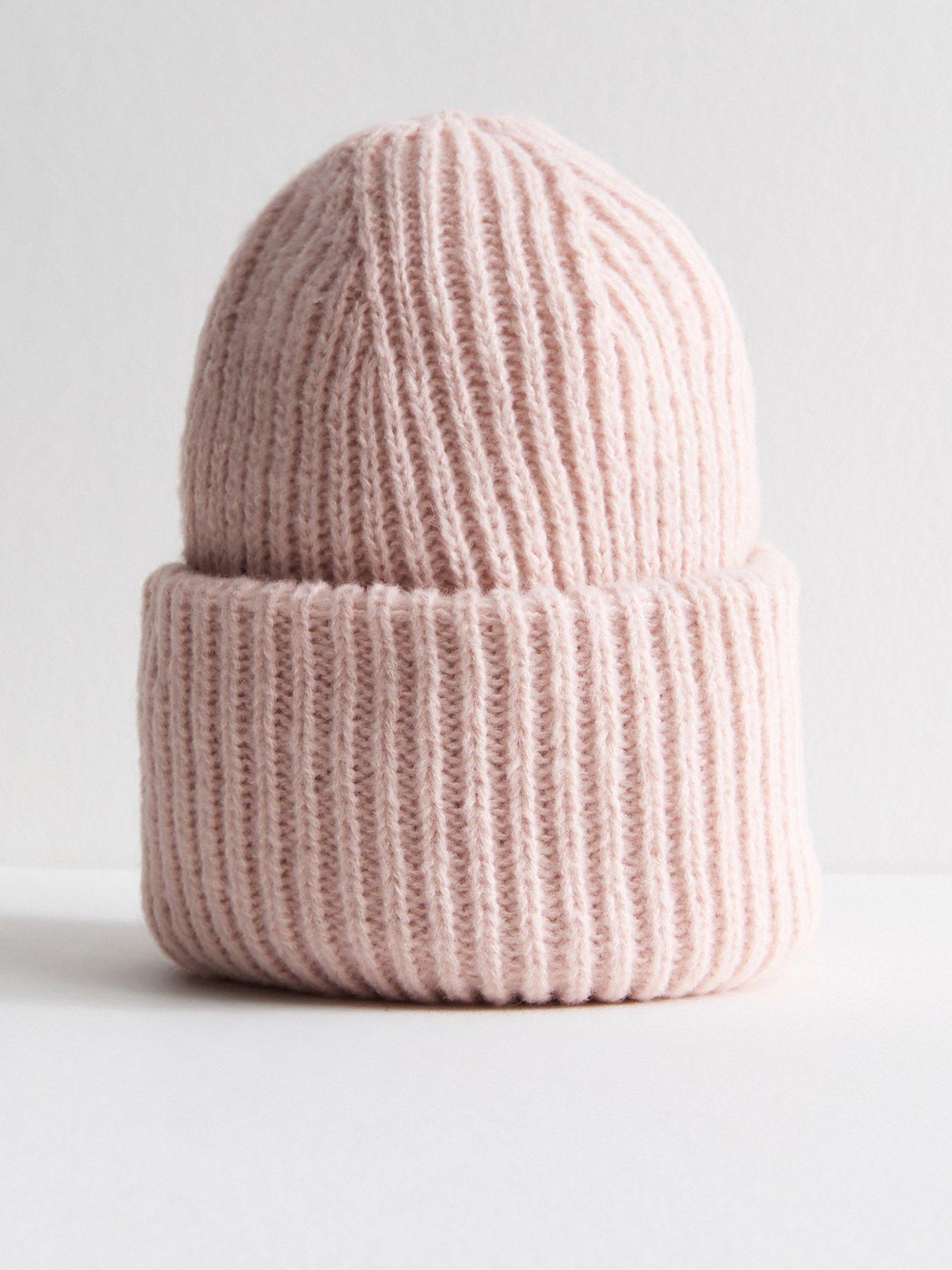 New Look Pink Ribbed Knit Beanie