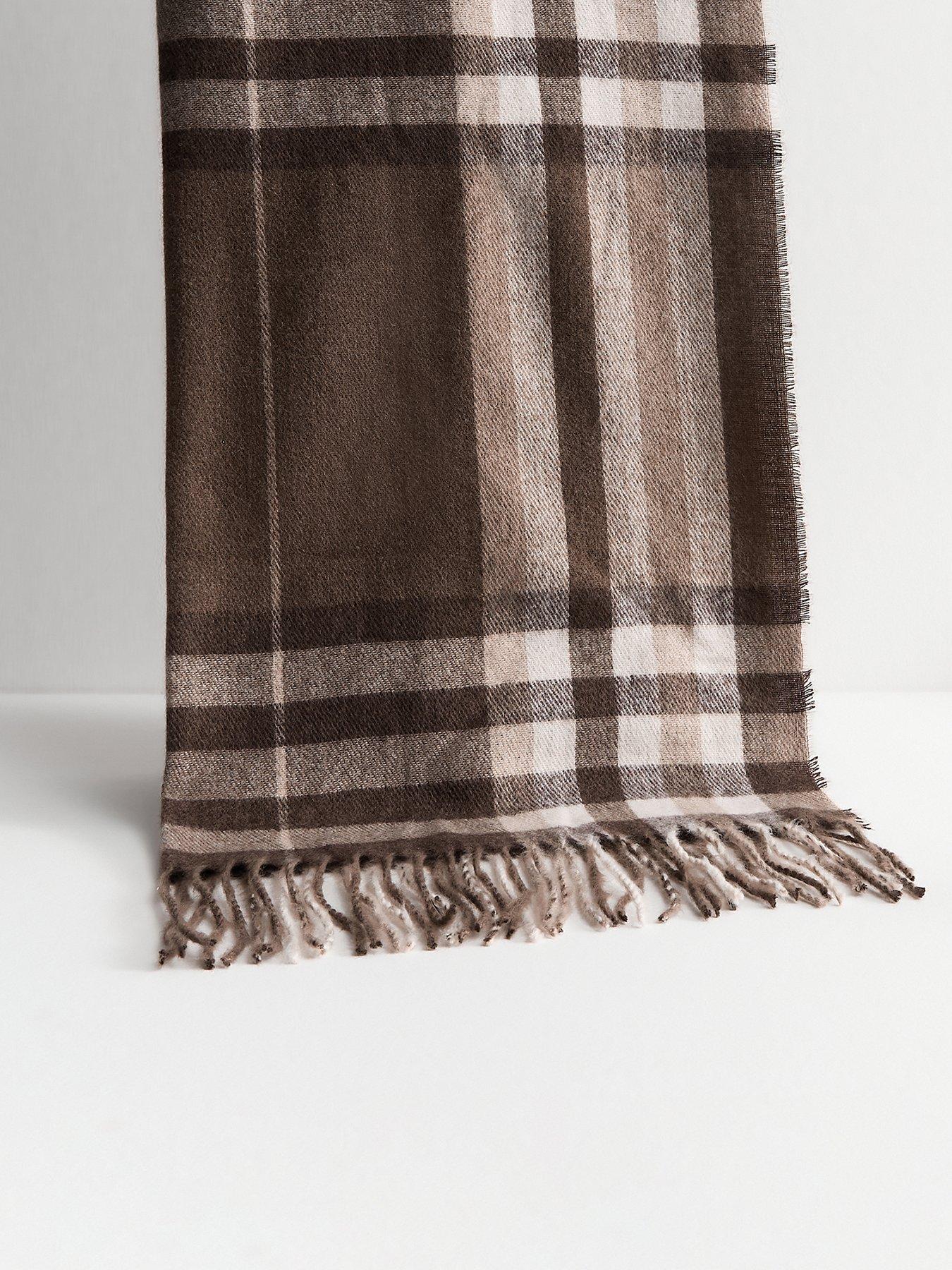 front image of new-look-brown-midweight-checked-scarf