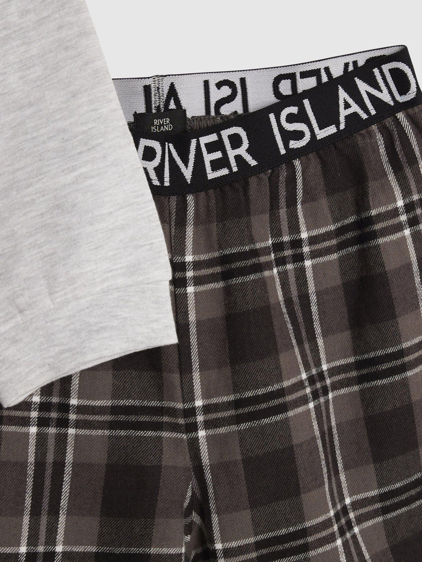  image of river-island-older-boys-slam-dunk-sweat-check-set-grey