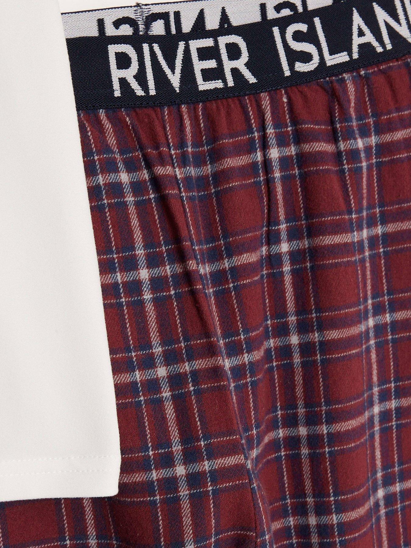  image of river-island-older-boys-japanese-waistband-pyjama-t-shirt-set-red