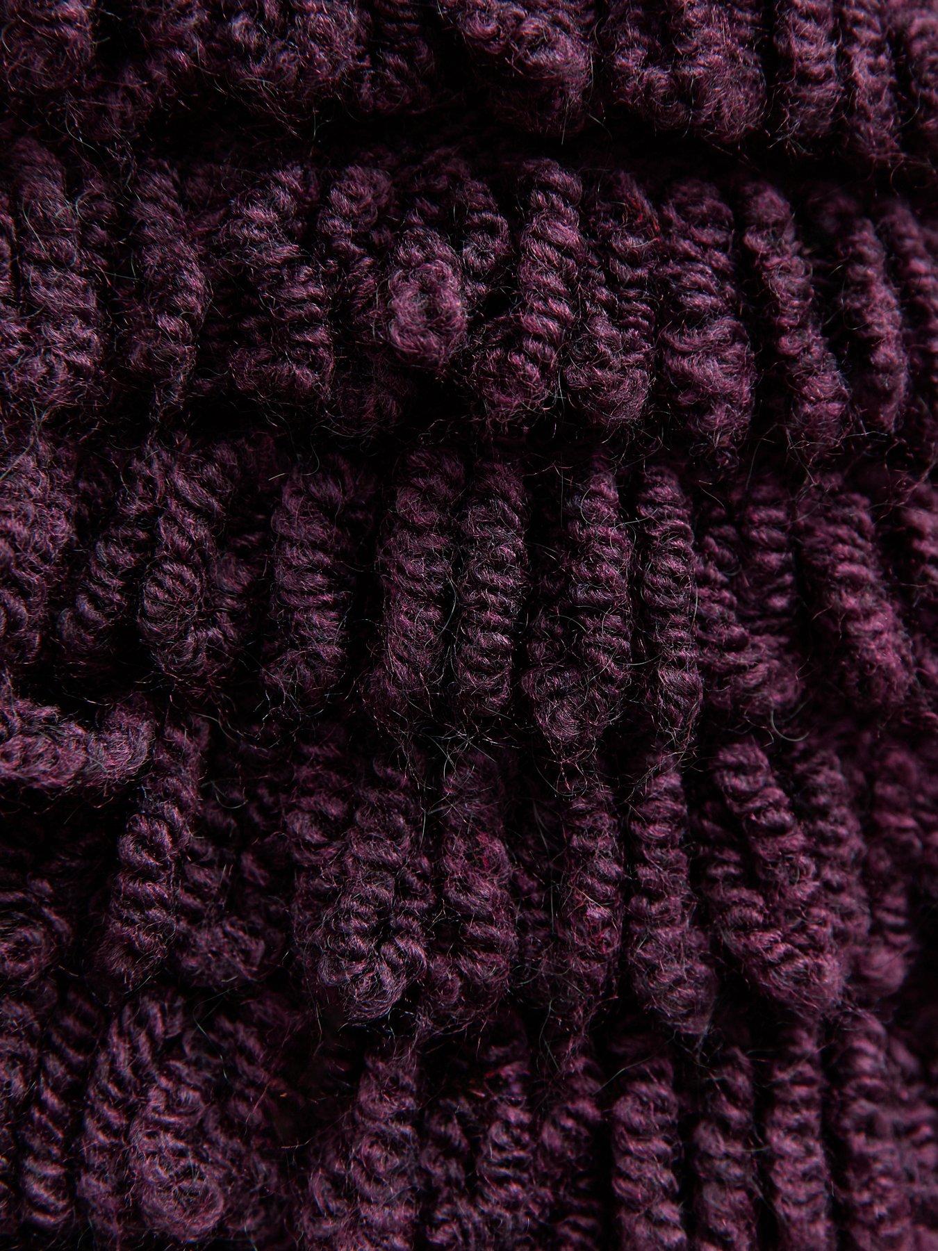  image of new-look-textured-weave-knit-long-sleeve-cardigan-purple