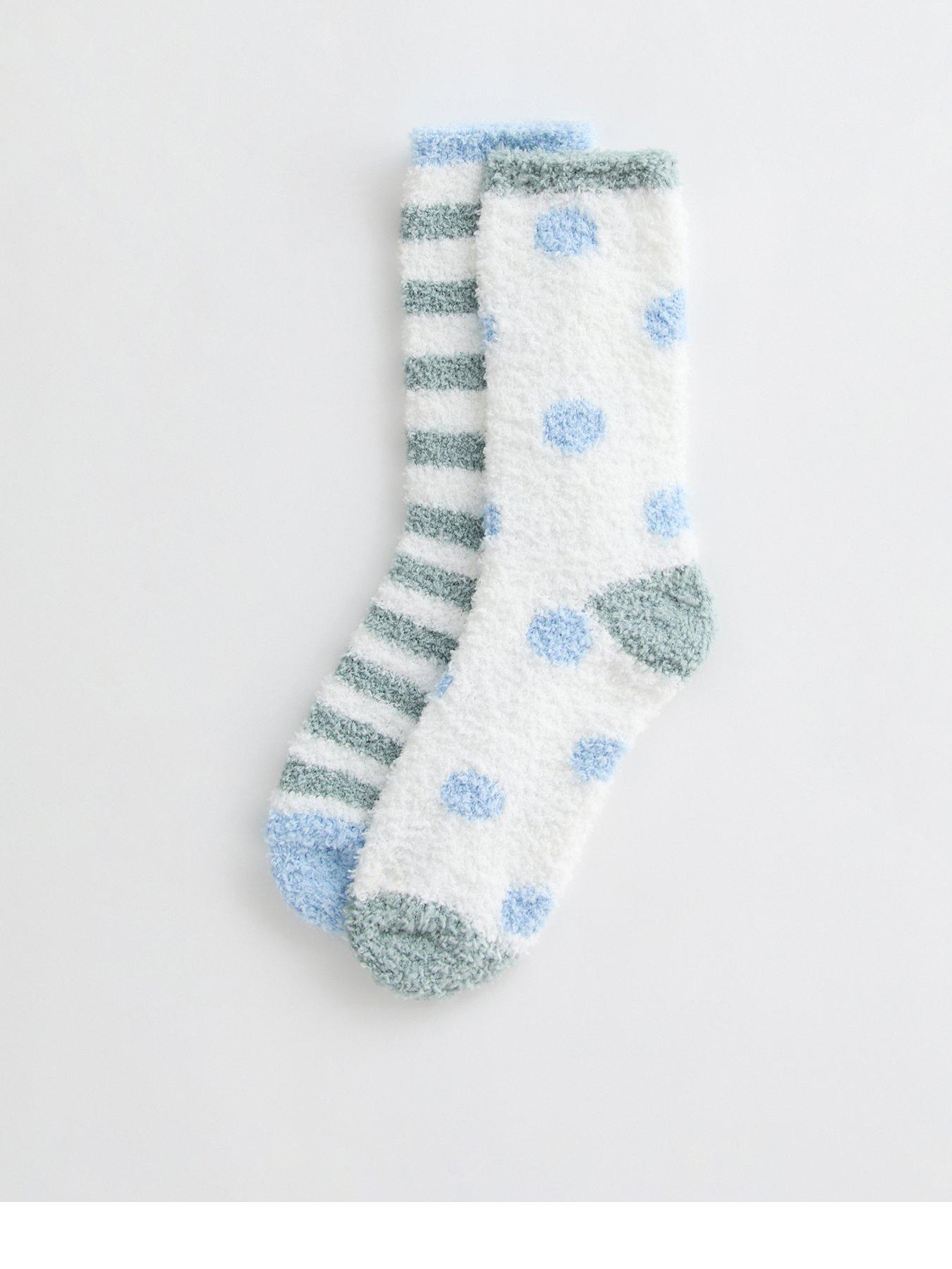 New Look Green Pack Of 2 Spot And Stripe Textured Socks