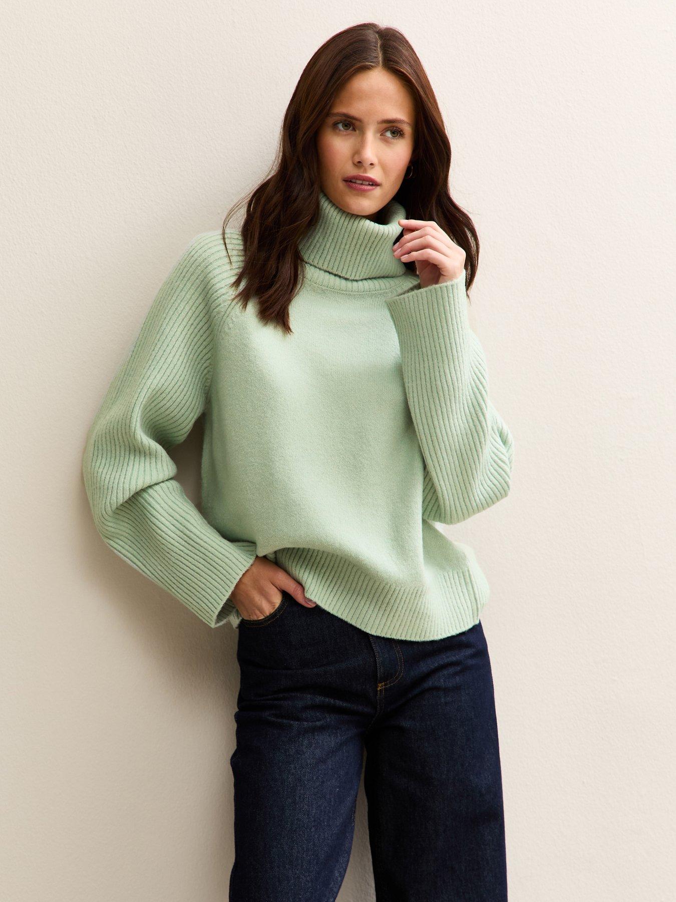 New Look Mint Green Rib Roll Neck Jumper