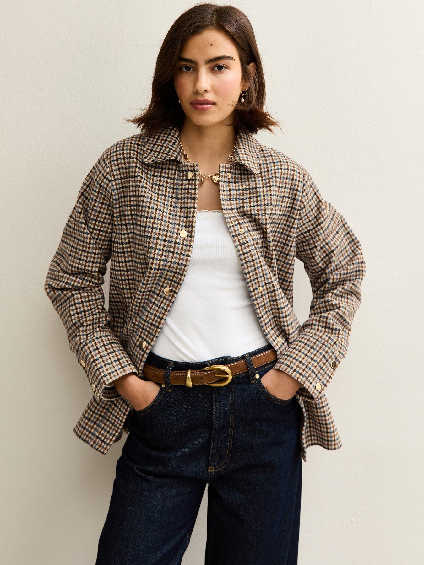 New Look Brown Checked Shacket