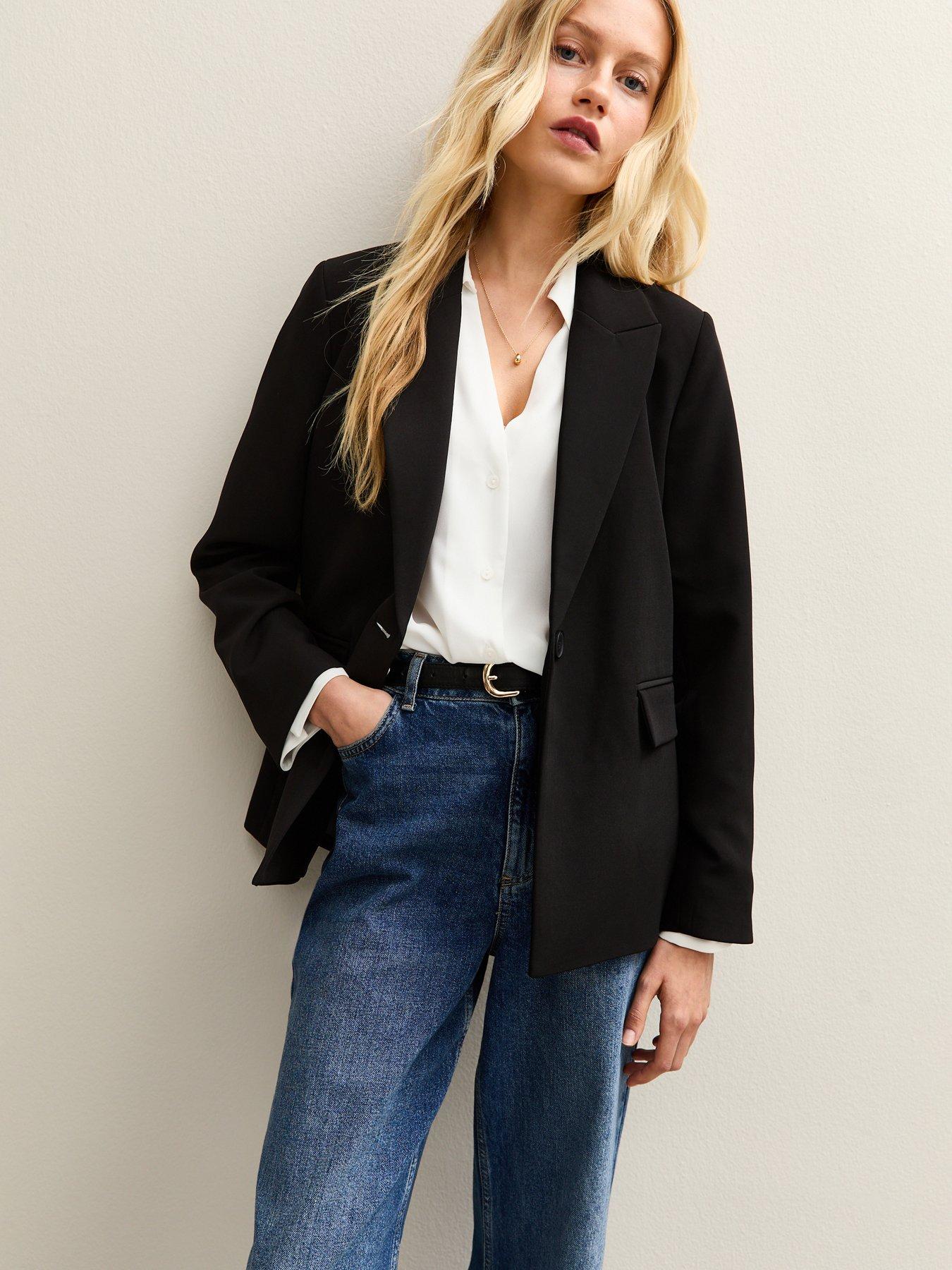Image 1 of 6 of New Look Black Single Breasted Blazer Jacket