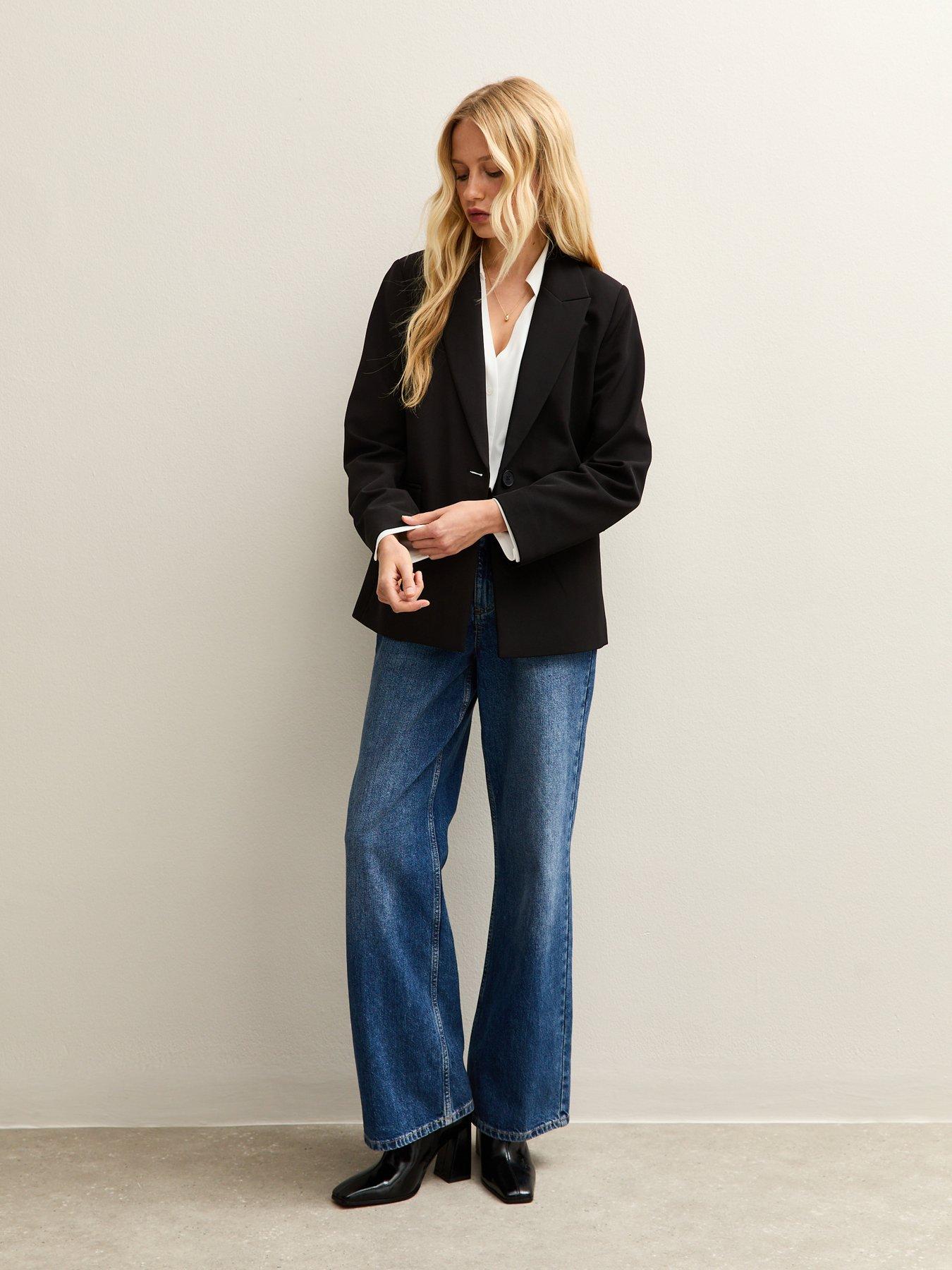 Image 4 of 6 of New Look Black Single Breasted Blazer Jacket