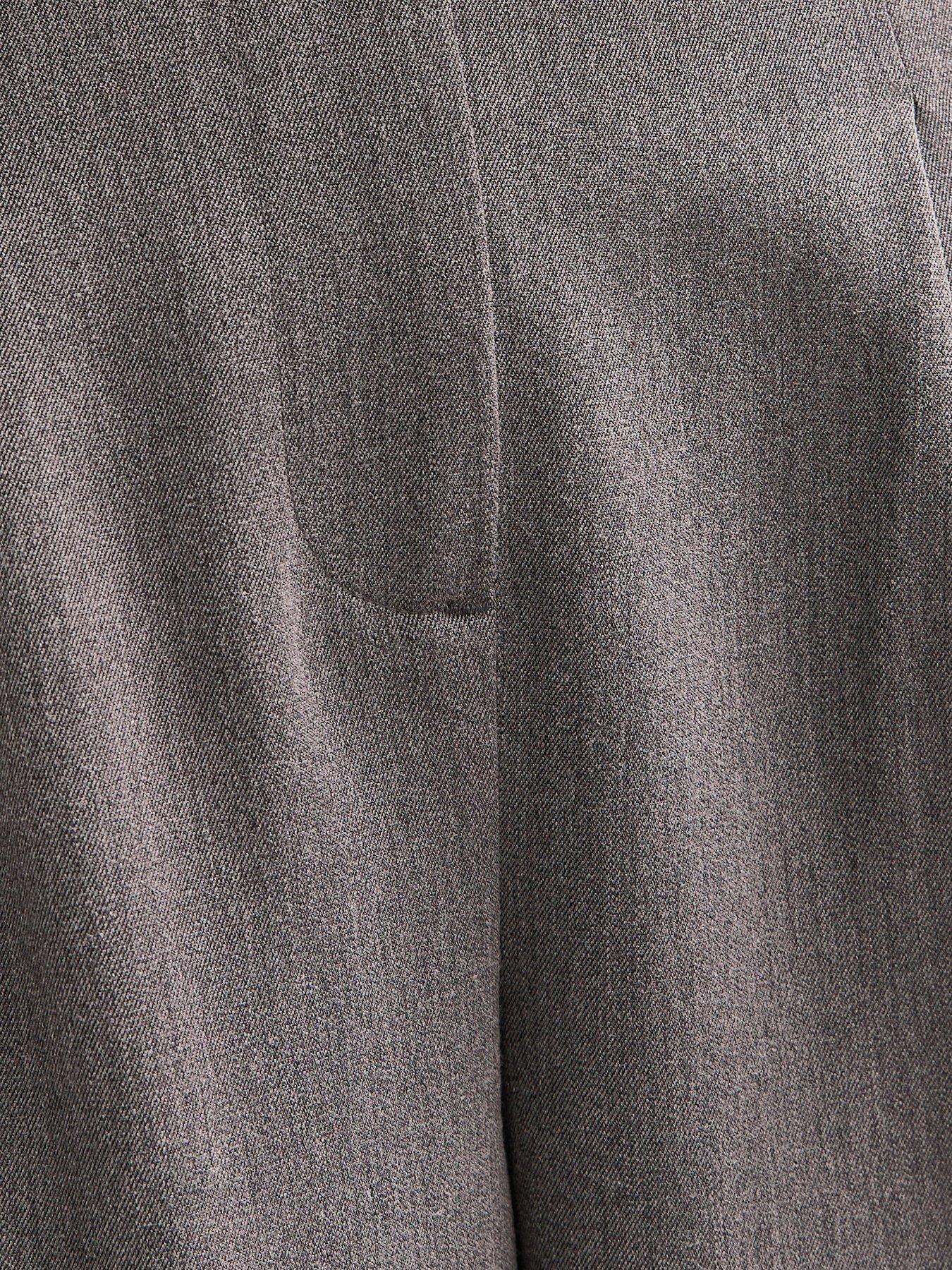  image of new-look-belted-wide-leg-tailored-trousers-grey