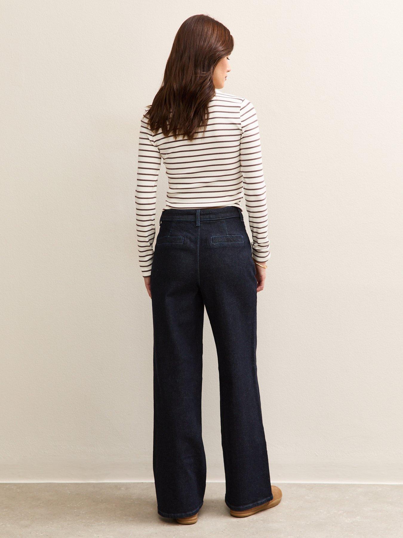  image of new-look-seam-front-wide-leg-jeans-blue
