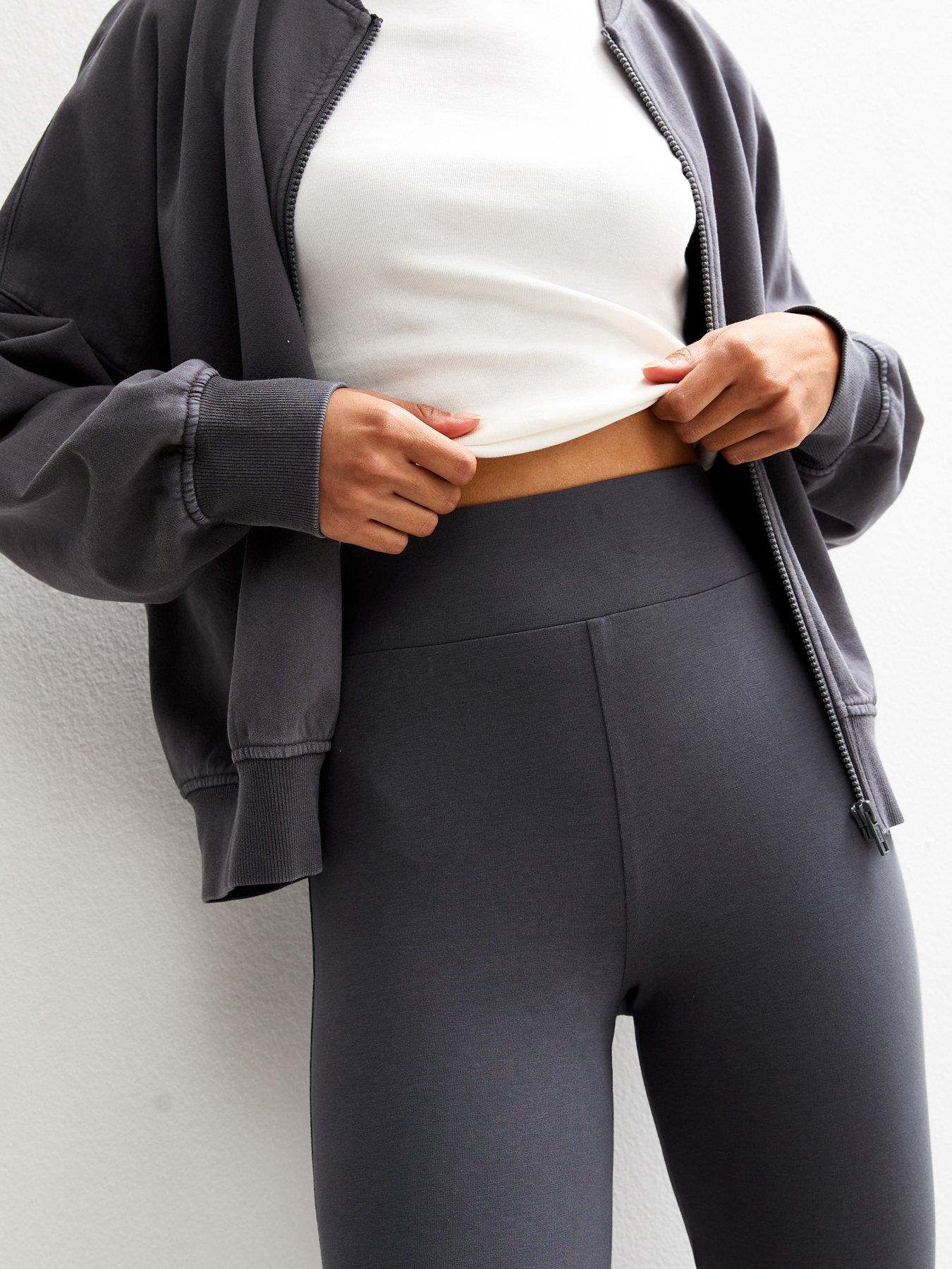  image of new-look-high-waist-jersey-kick-flare-leggings-grey