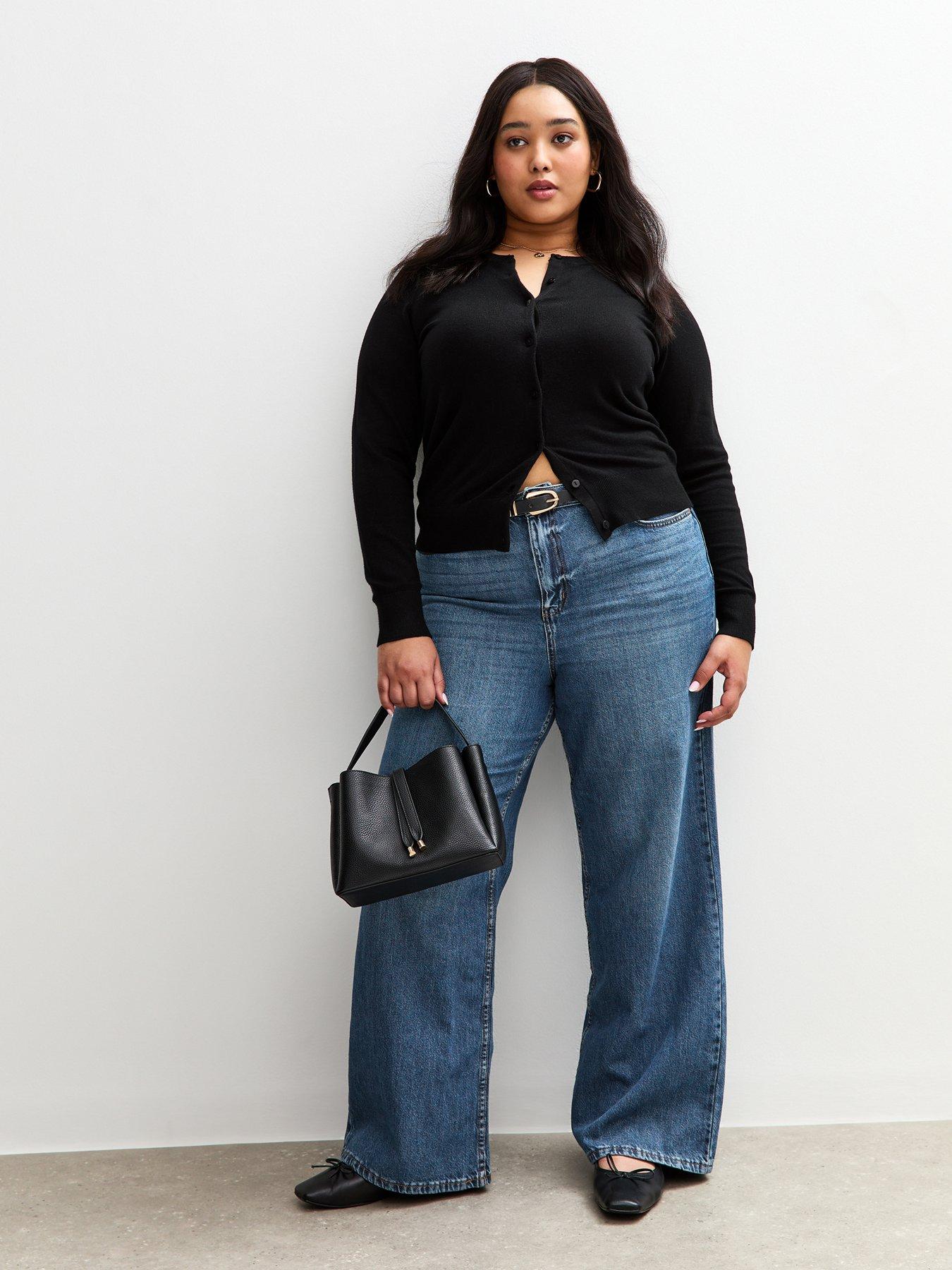  image of new-look-curves-blue-adalae-high-waist-wide-leg-jeans
