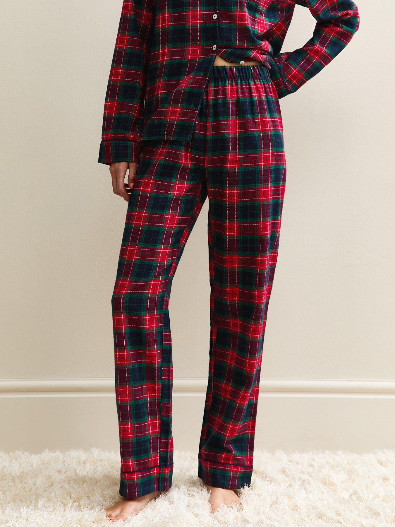 Image 5 of 6 of New Look Woven Check Pattern Revere Collar Pyjama Set - Red
